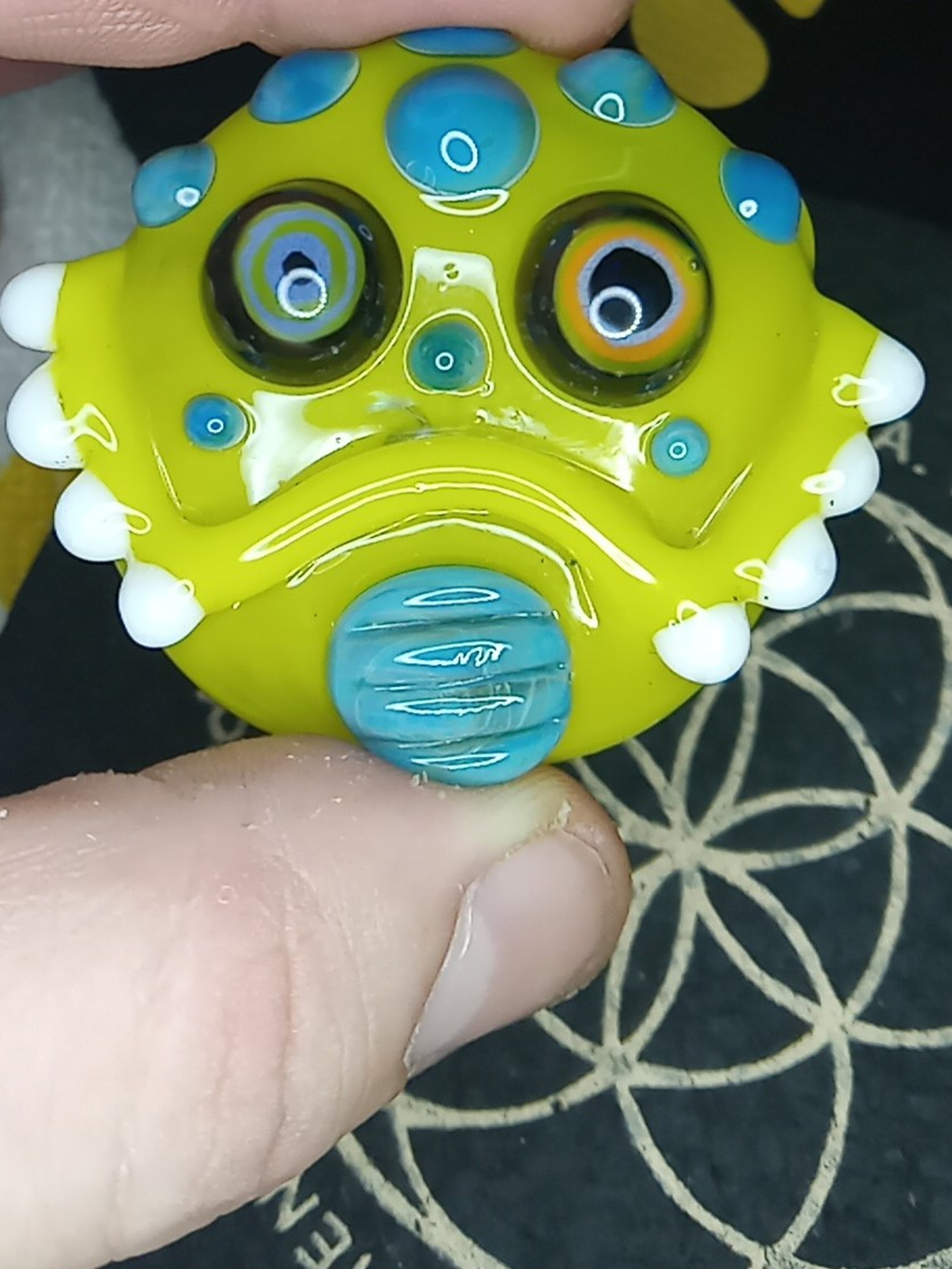 Preview pic of HEADY GLASS PENDANT BY CRYSUS DESIGNS, HIGH QUALITY, HOLLOW, GLASS PENDANT