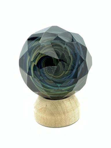 Preview pic of Mr Facet Fumed Vortex Faceted Marble