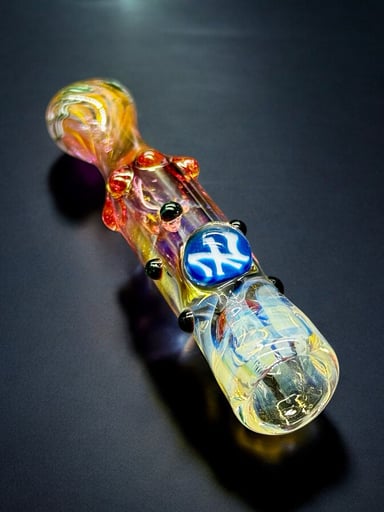 Preview pic of NY Logo Chillum – Hand-Blown USA Glass – 3.2”-3.4” Yankees Style Pipe