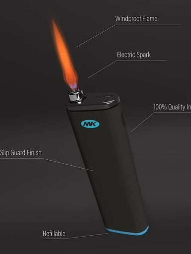 Preview pic of Pack of 5 MK Mini Torch Lighters – Refillable Windproof Flame – Compact Pocket Size