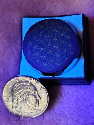 Preview pic of UV seed of life coin