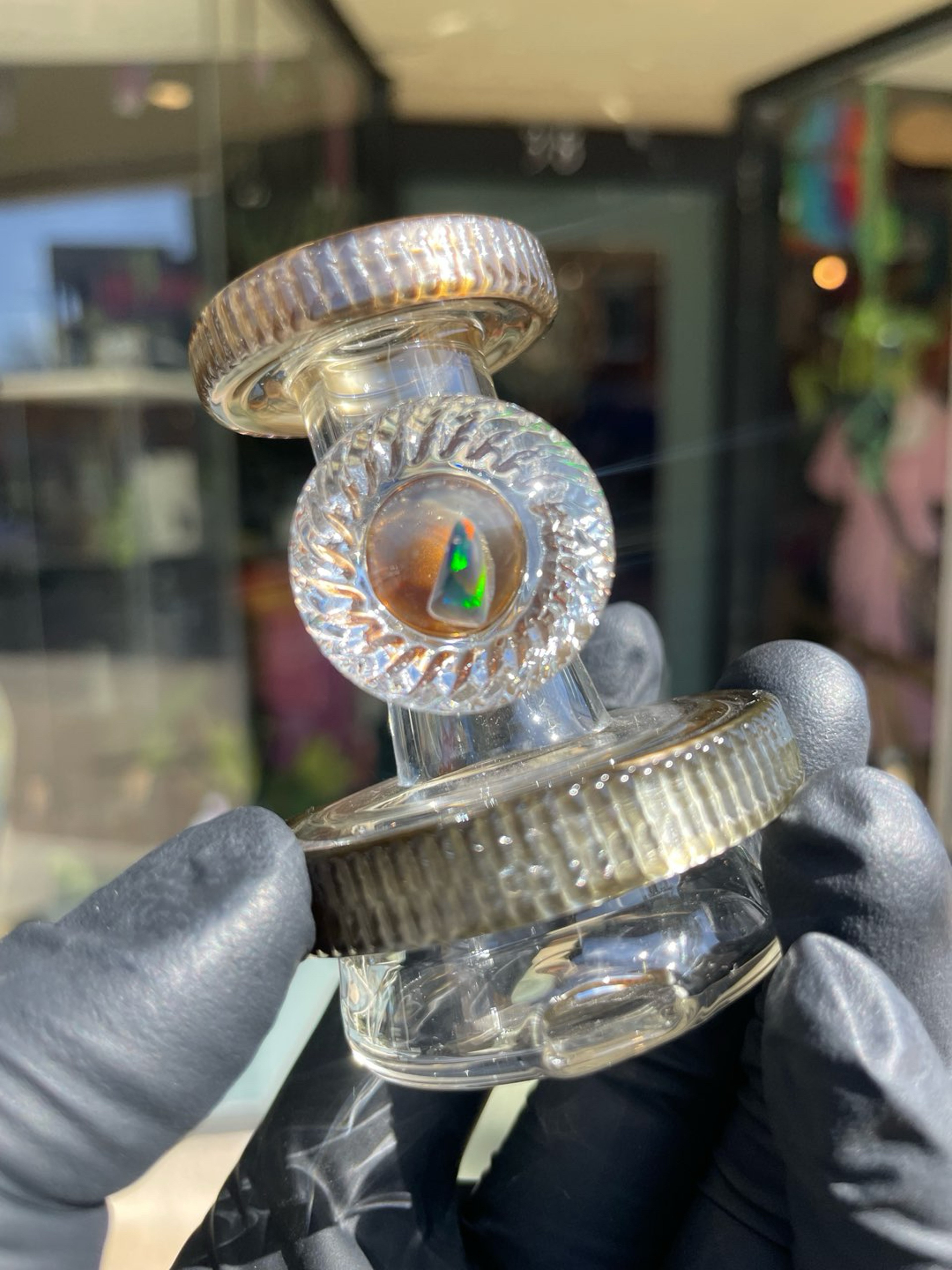 Preview pic of Dry puffco peak attachment with electrum textured accents