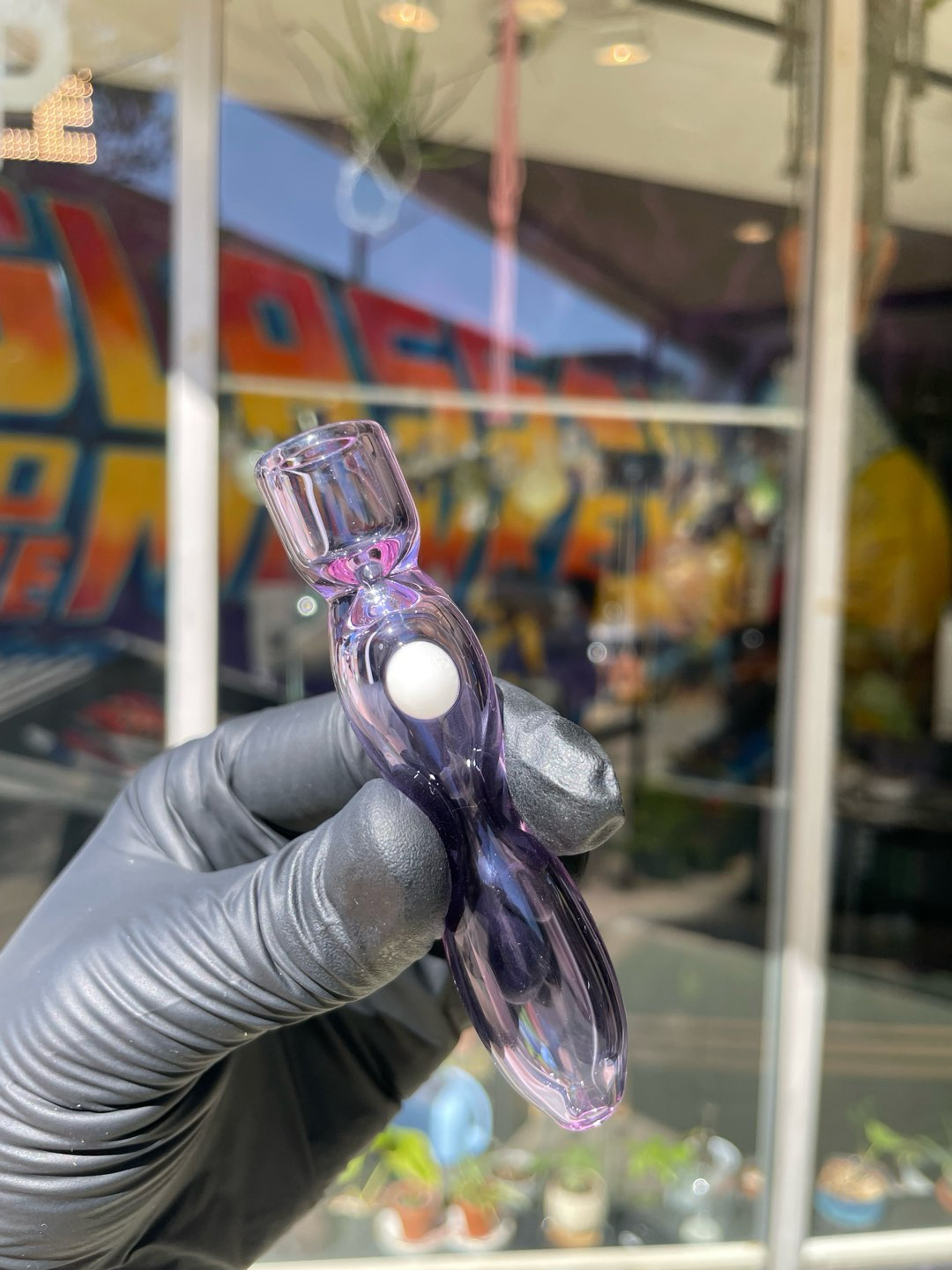 Preview pic of Solid purple One hitter with dot accent