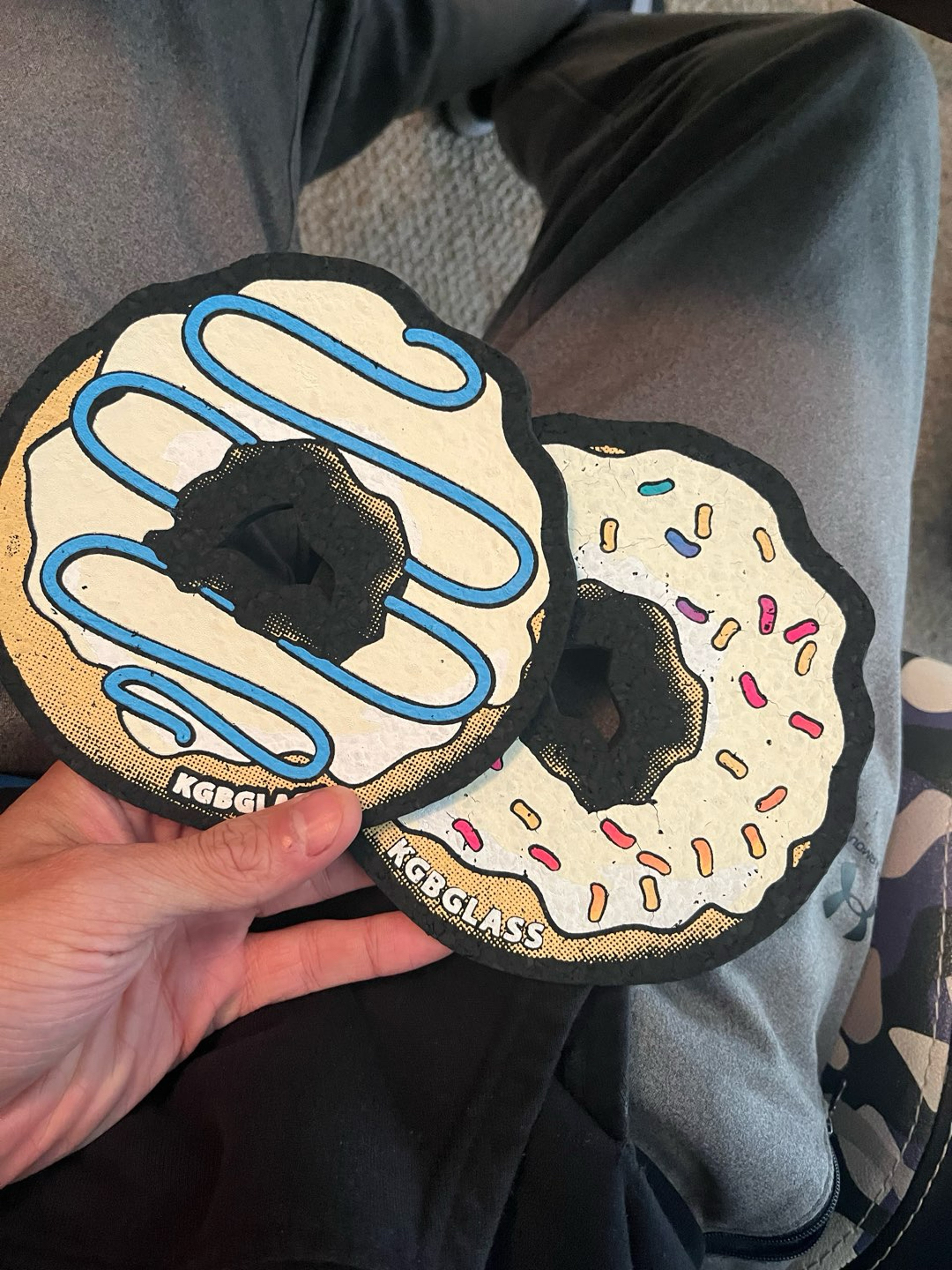 Preview pic of Vanilla Frosted w/ Sprinkles Donut 5” Mat by KGB Glass x Moodmats