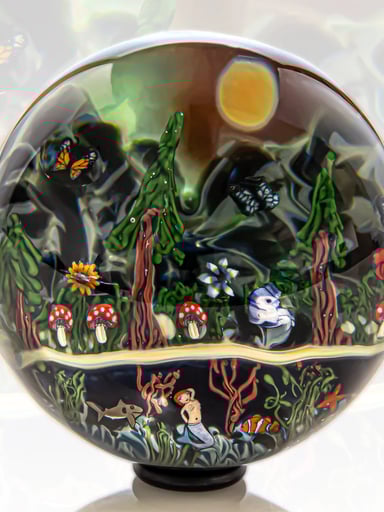 Preview pic of SHAWNDADDY 1.9 INCH NATURE SCENE MARBLE WITH MERMAID
