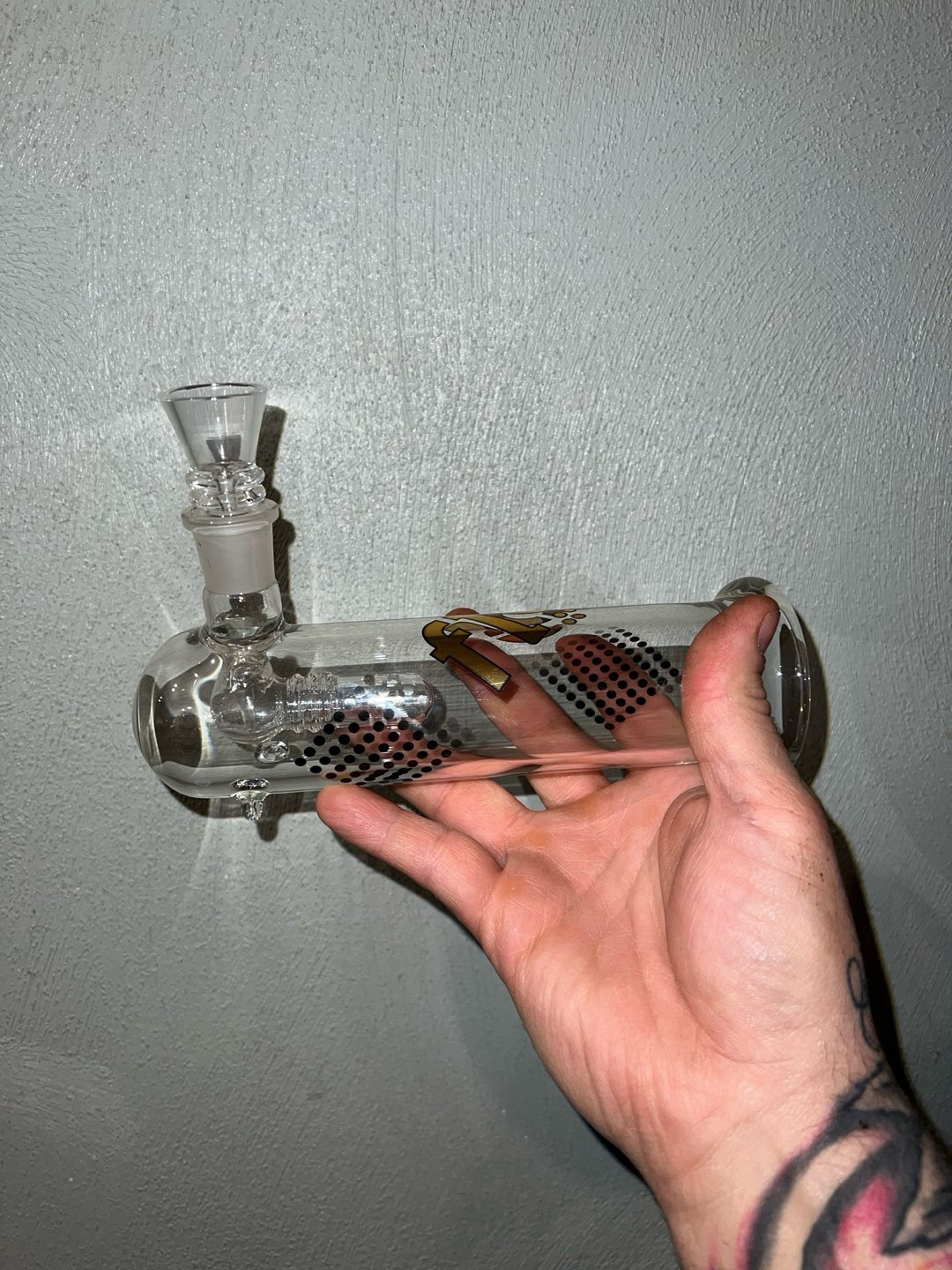 Preview pic of Flo glass 18mm steam roller w/pull slide