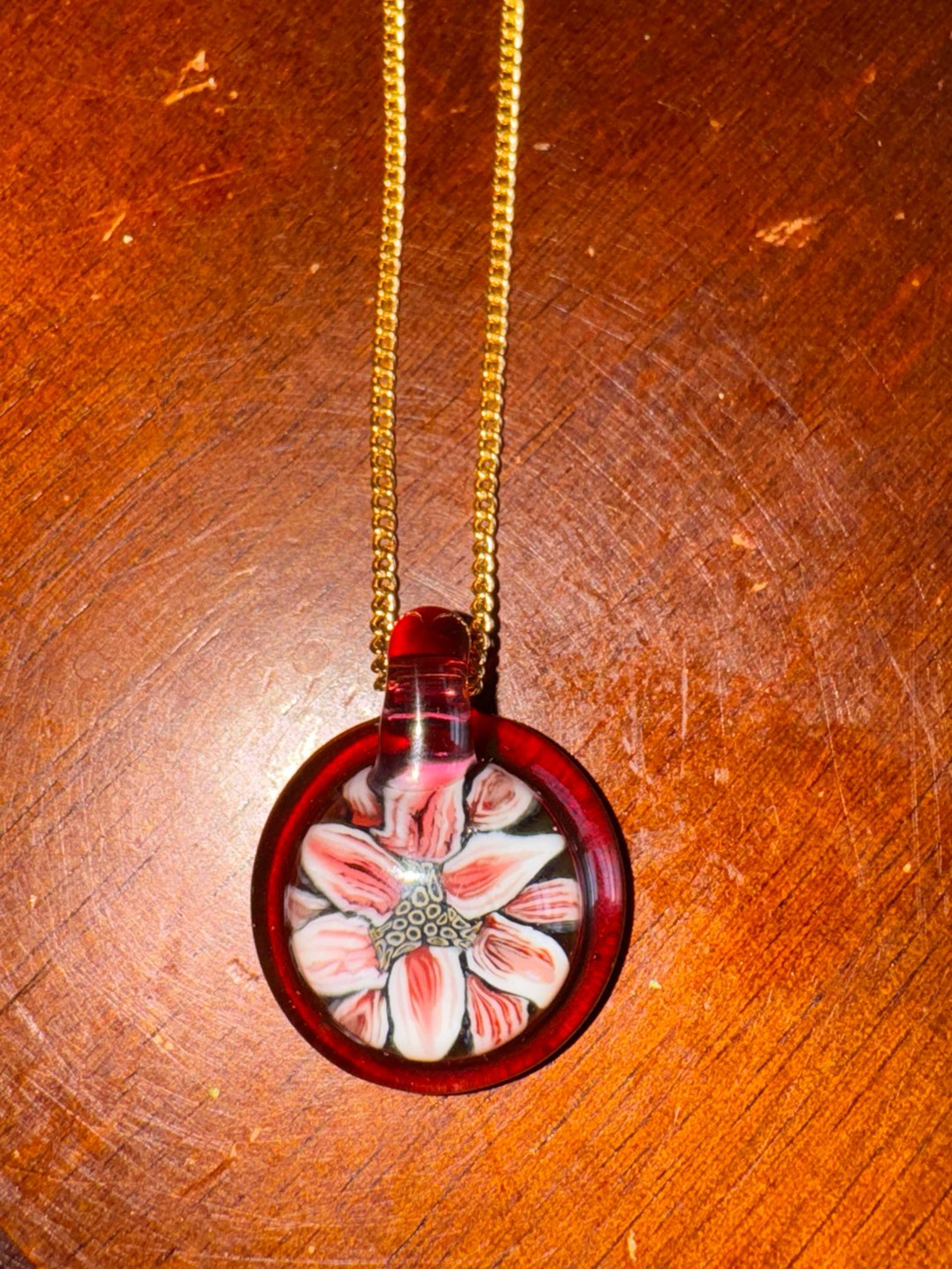 Preview pic of Quasi x Stephen Boehme Pendant. Gold Ruby backing.