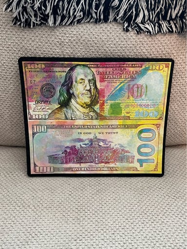 Preview pic of $100 Rainbow Bill Mat by Orfin x Moodmats