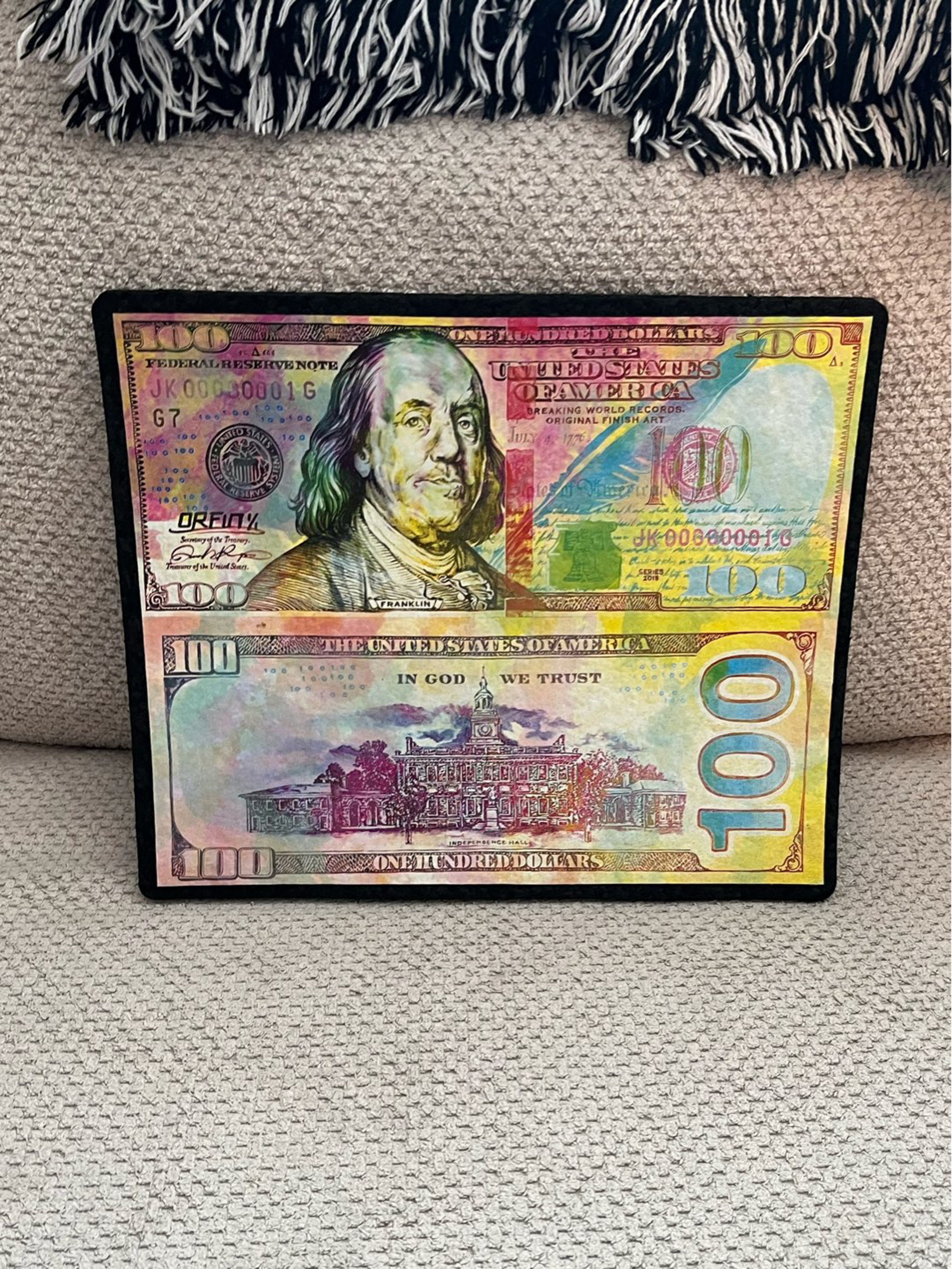 Preview pic of $100 Rainbow Bill Mat by Orfin x Moodmats