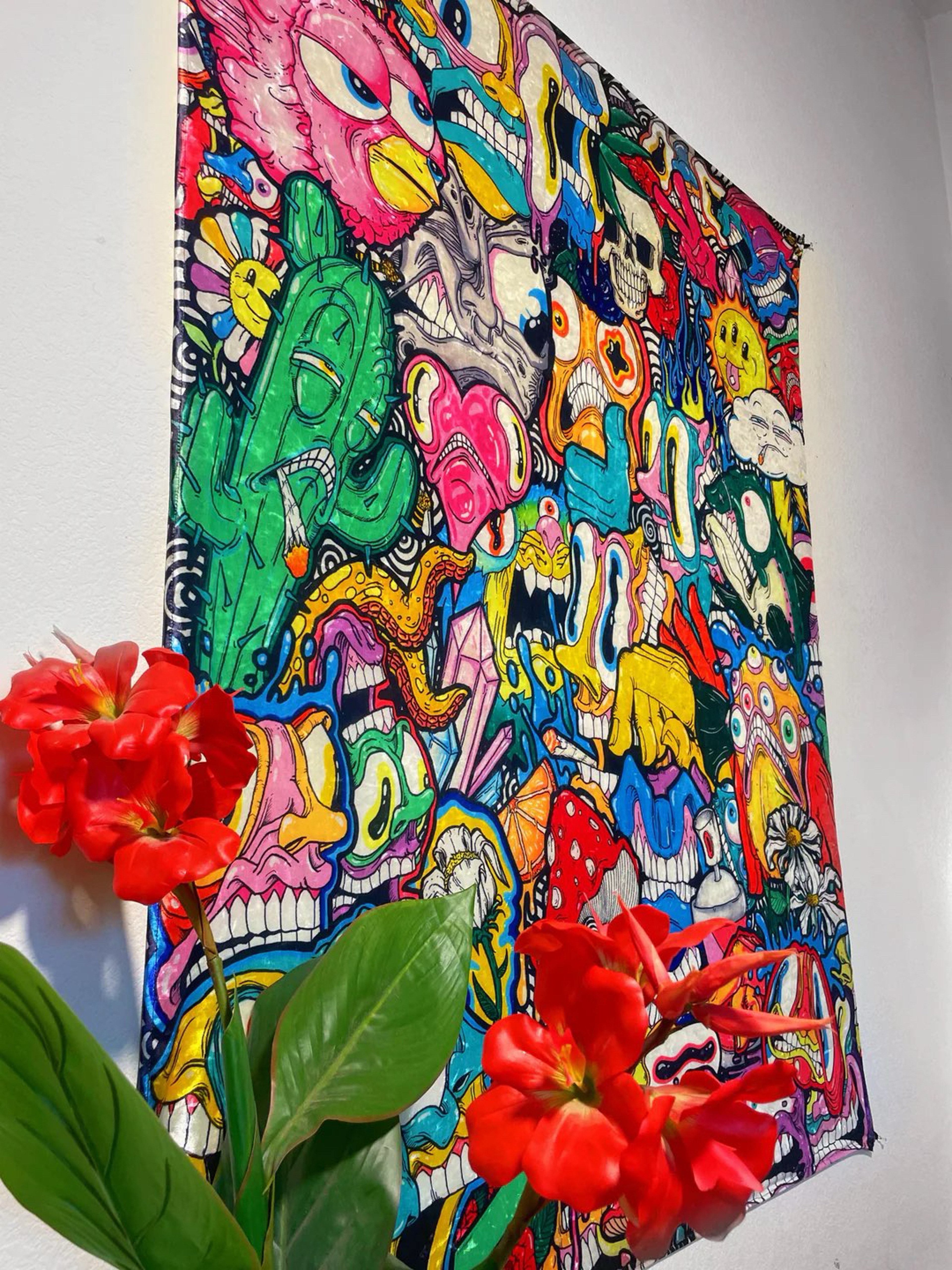 Preview pic of le80 Smash Up Tapestry by Aaron Brooks (abrooksart) x MyGroundScore