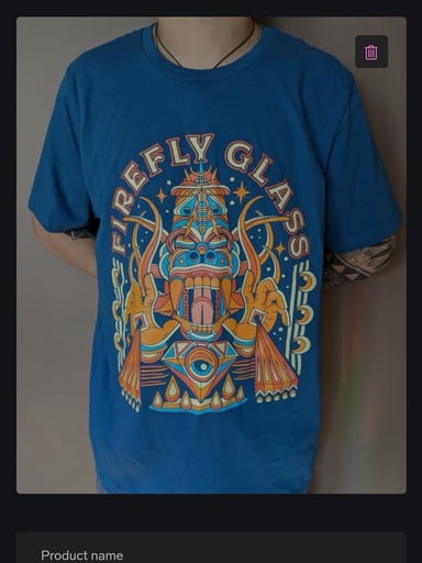 Preview pic of Blue Firefly Glass Shirt Medium Size