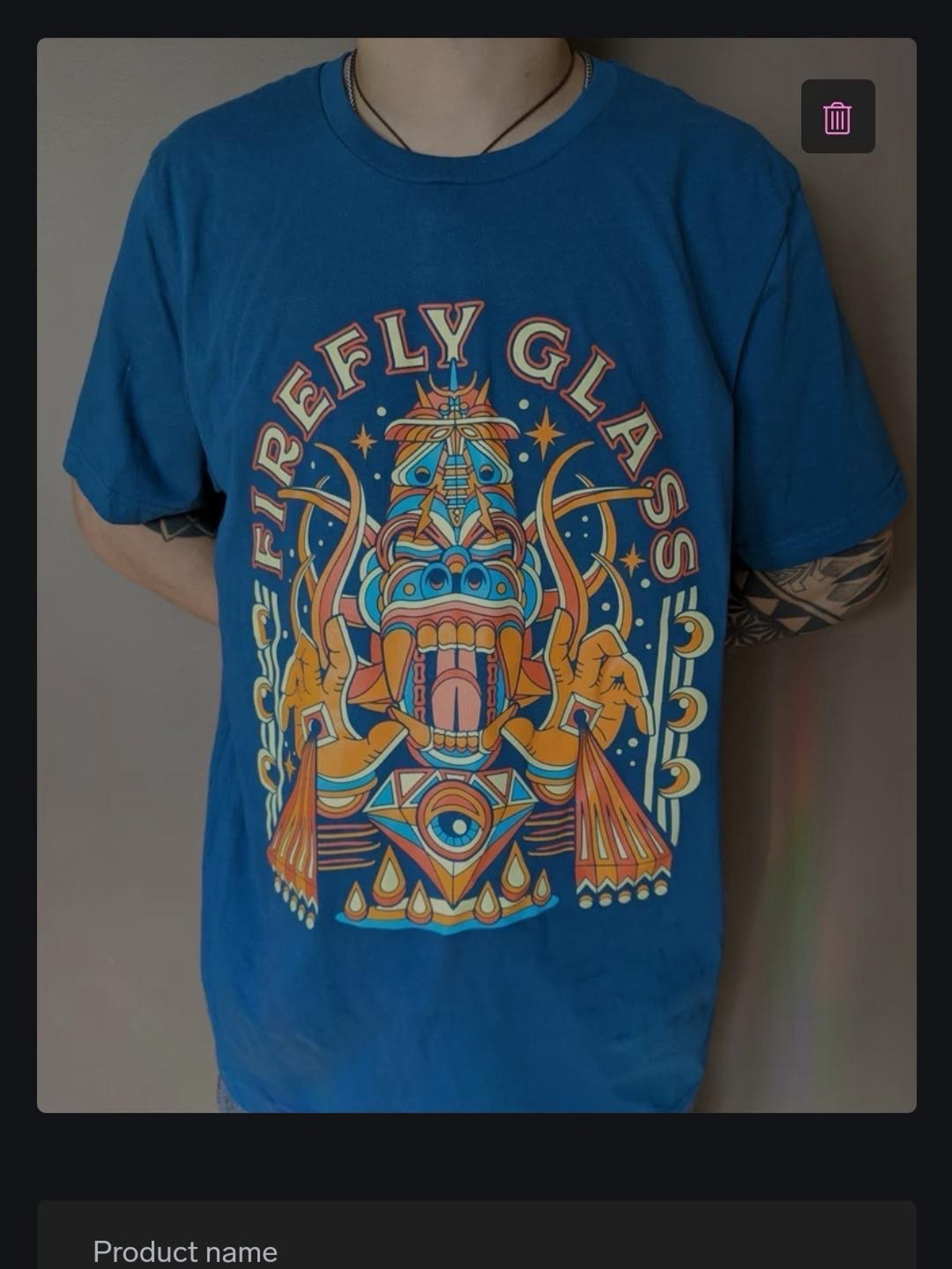 Preview pic of Blue Firefly Glass Shirt Medium Size