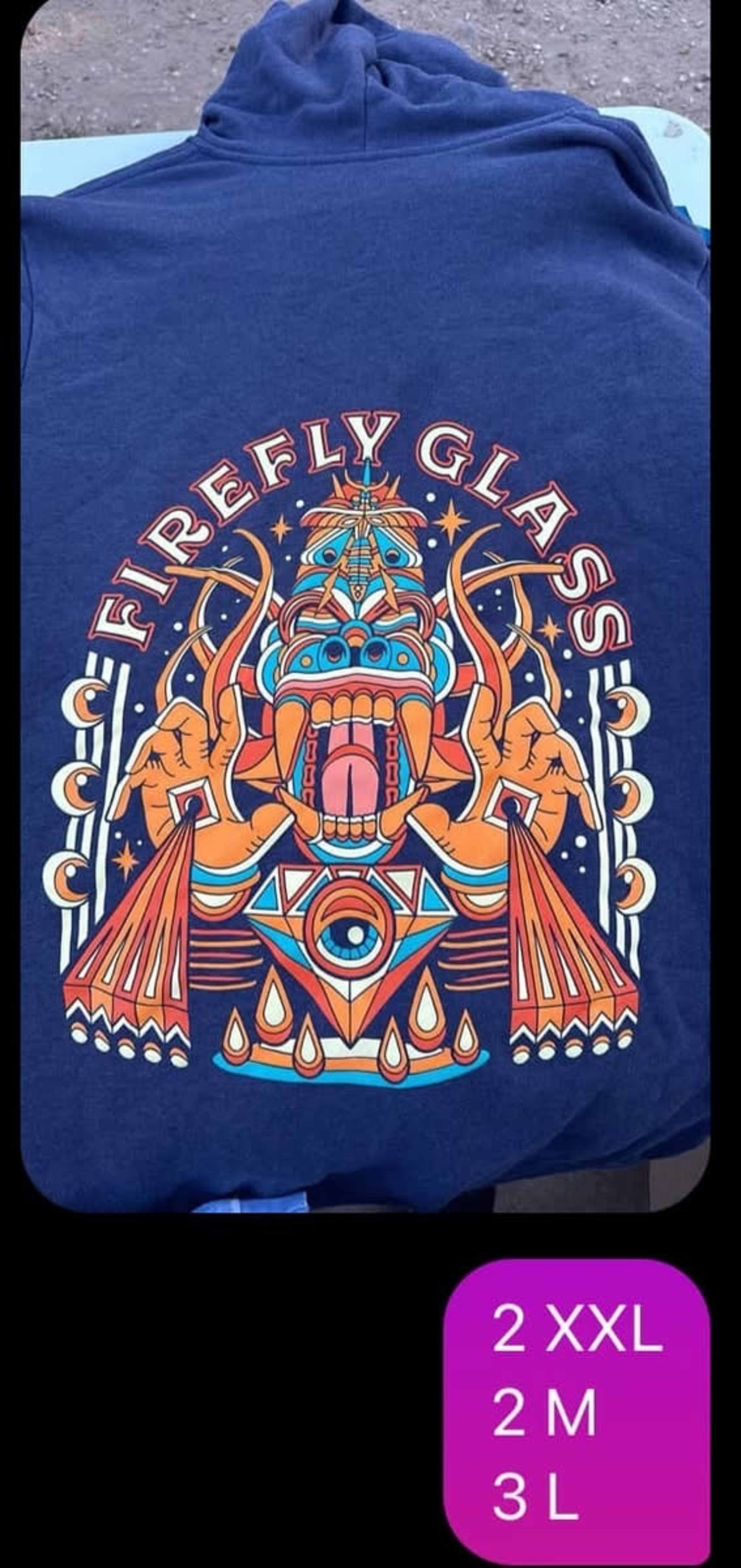Preview pic of Dark Blue Firefly Glass Shirt Size XXL