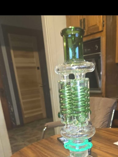 Preview pic of Triple freezable glycerine coil bong with perc in beaker too. $250