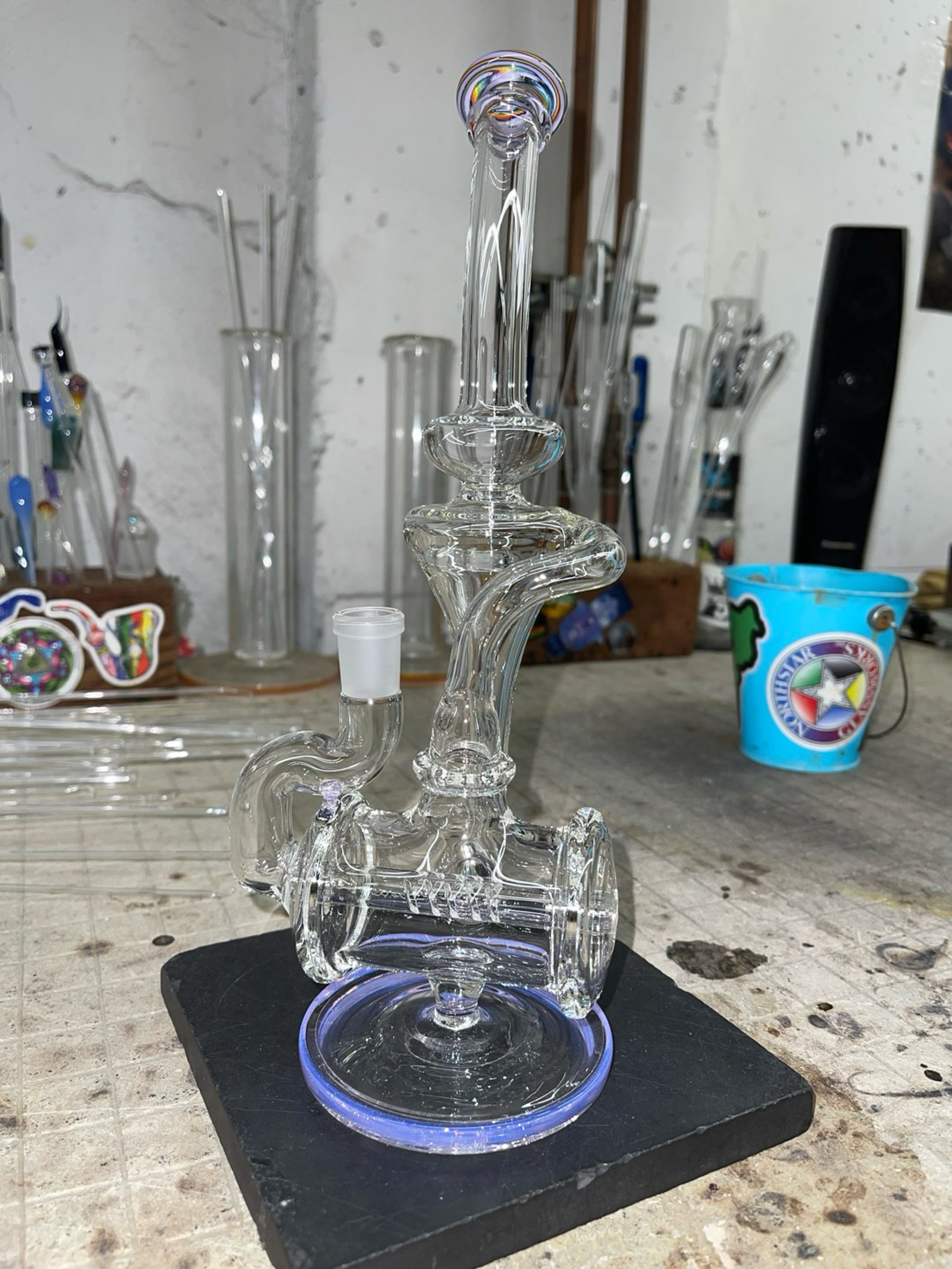 Preview pic of Inline recycler 11.5” tall and 14mm joint