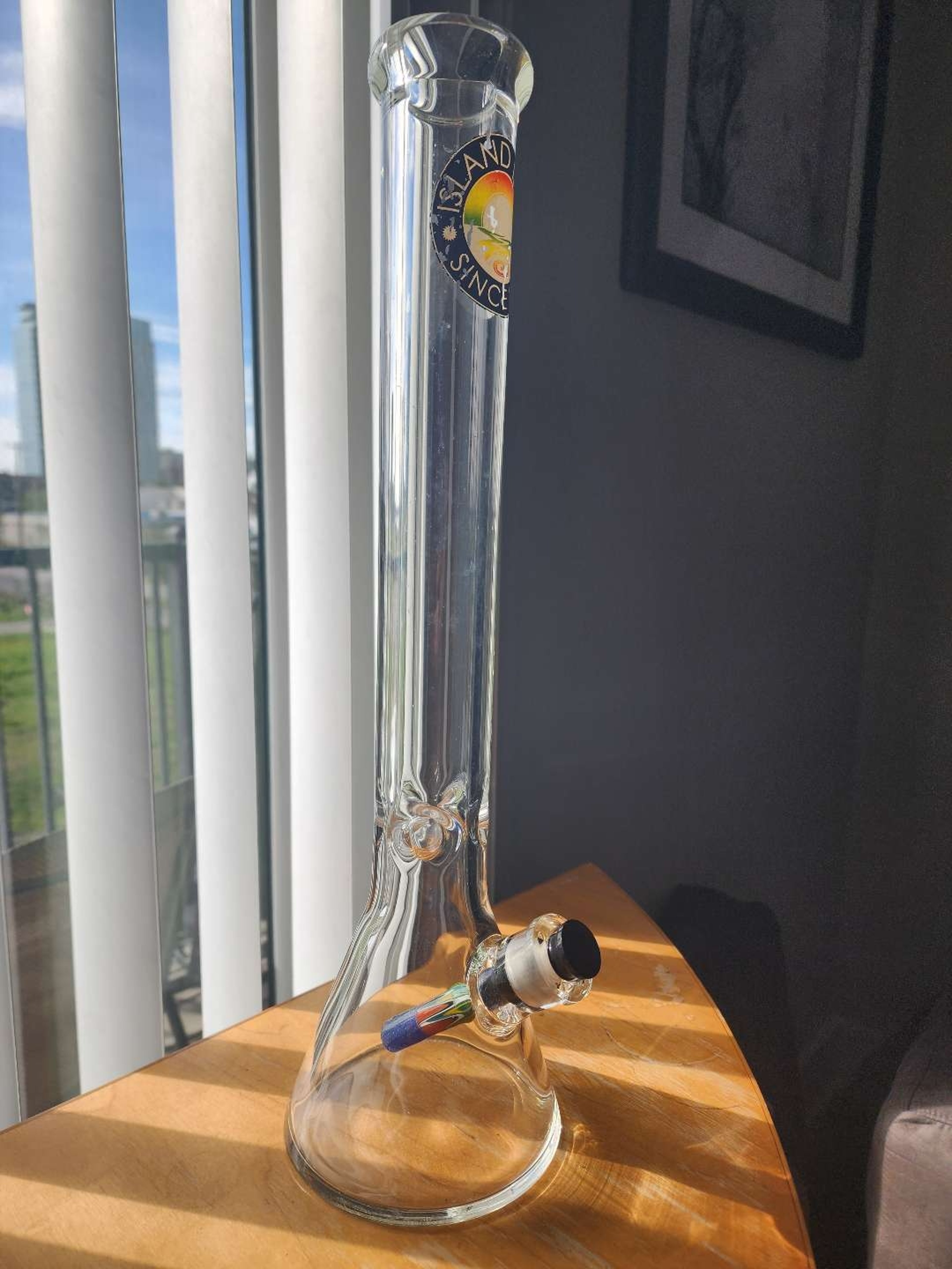Preview pic of 7mm 18" Beaker With Worked Pulsar Stem