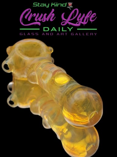 Preview pic of Beer Glass Custom NS-Yellow DoubleBlown Handwier Pipe