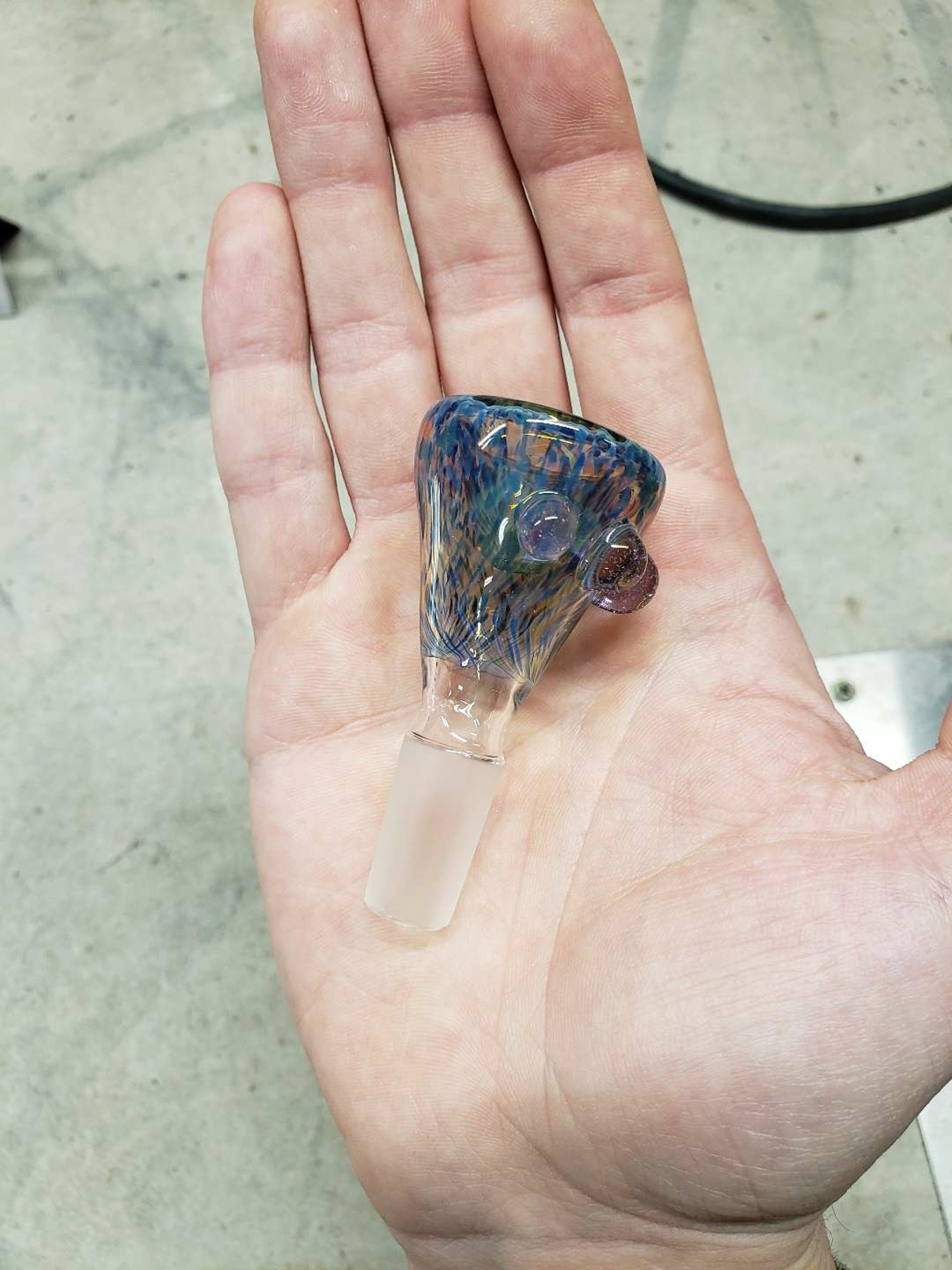 Preview pic of Blue 14mm Bong slide by MWB Glass