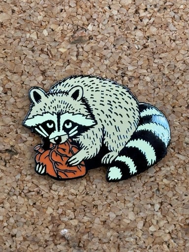 Preview pic of Heart raccoon pin