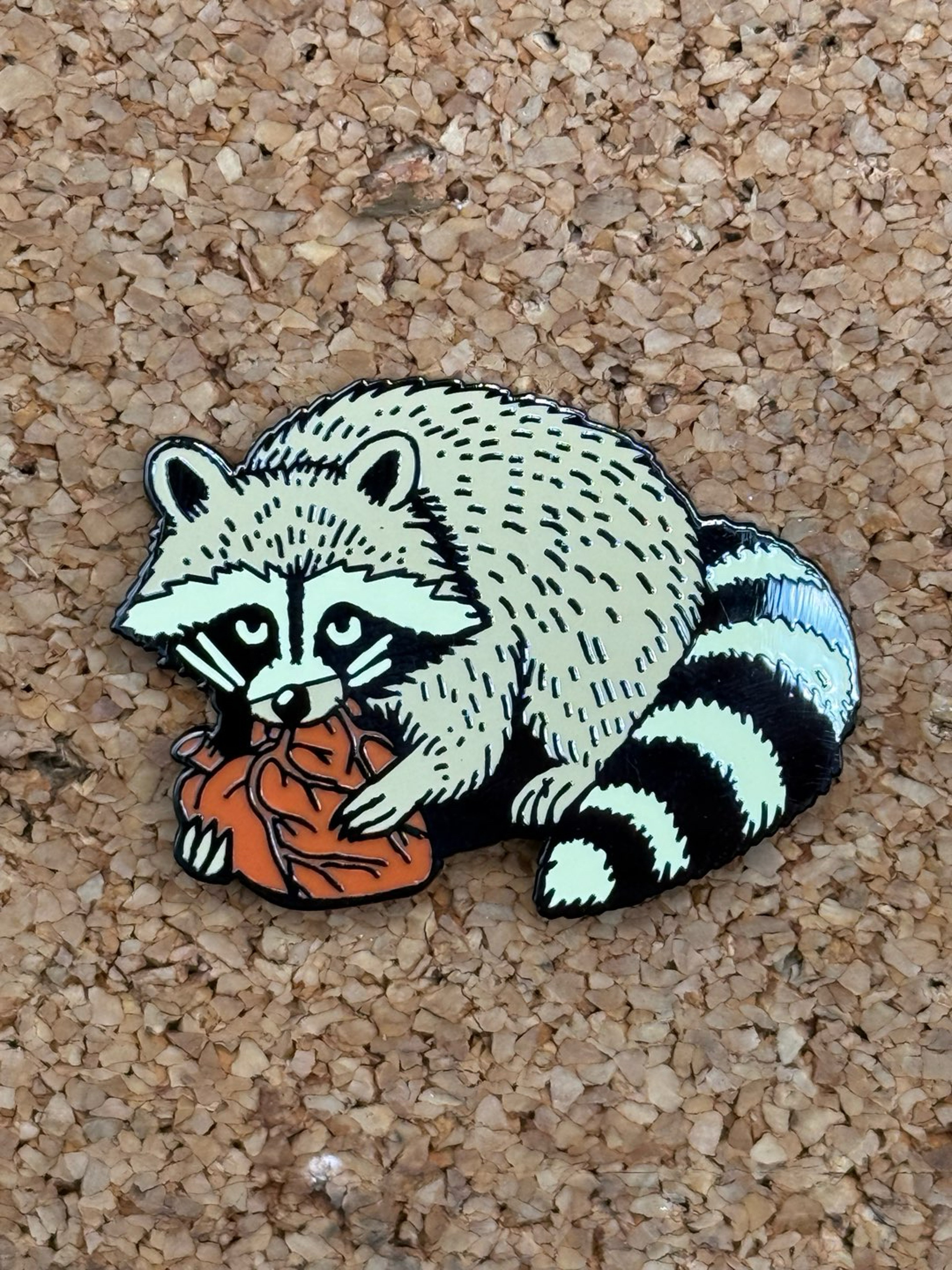 Preview pic of Heart raccoon pin