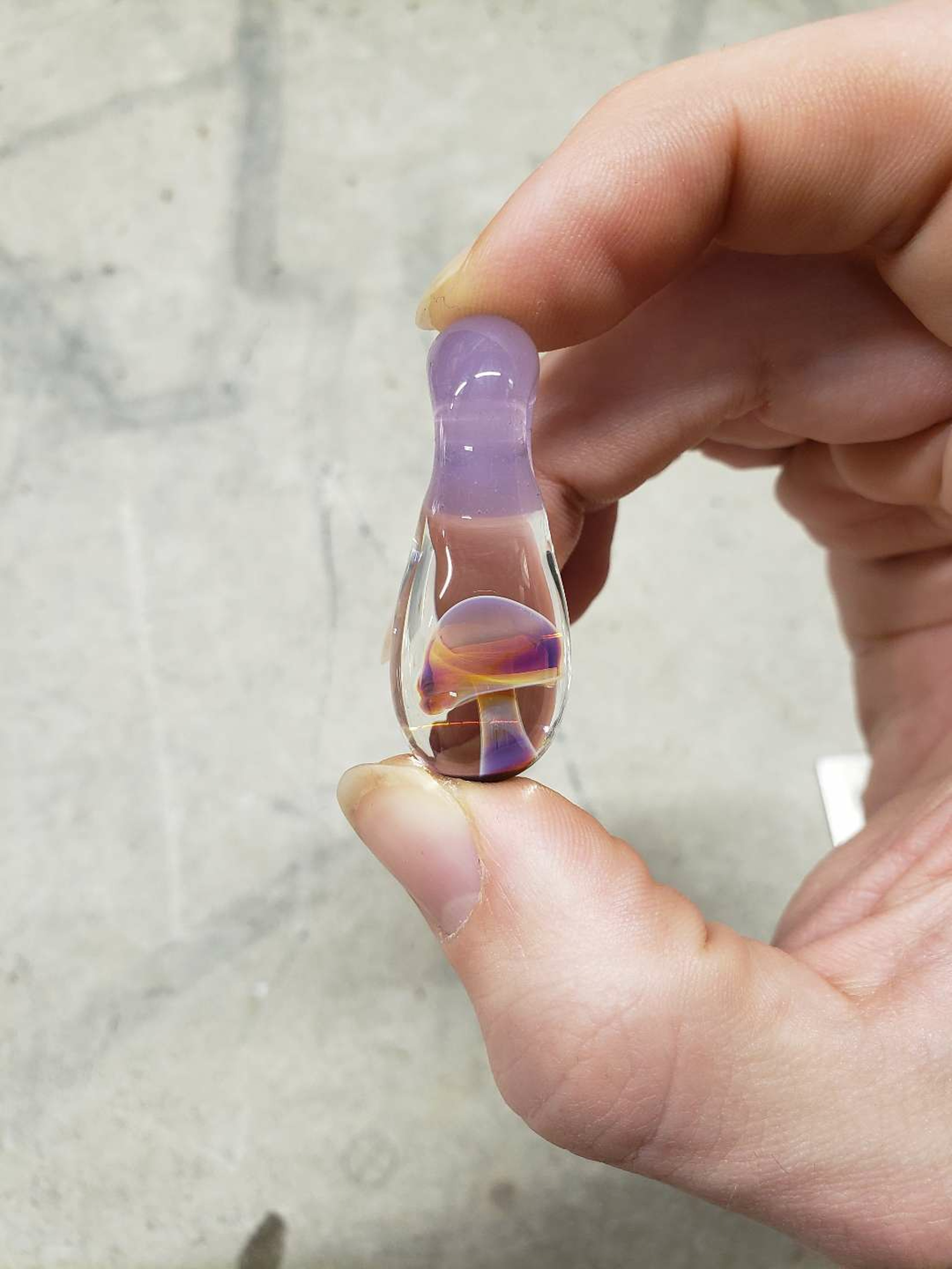 Preview pic of Purple Mushroom pendant w/ Purple bail