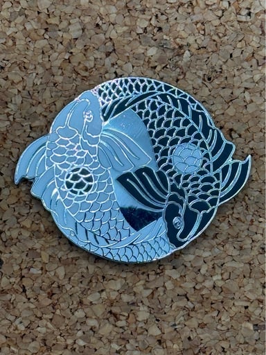 Preview pic of Ying and yang koi pin