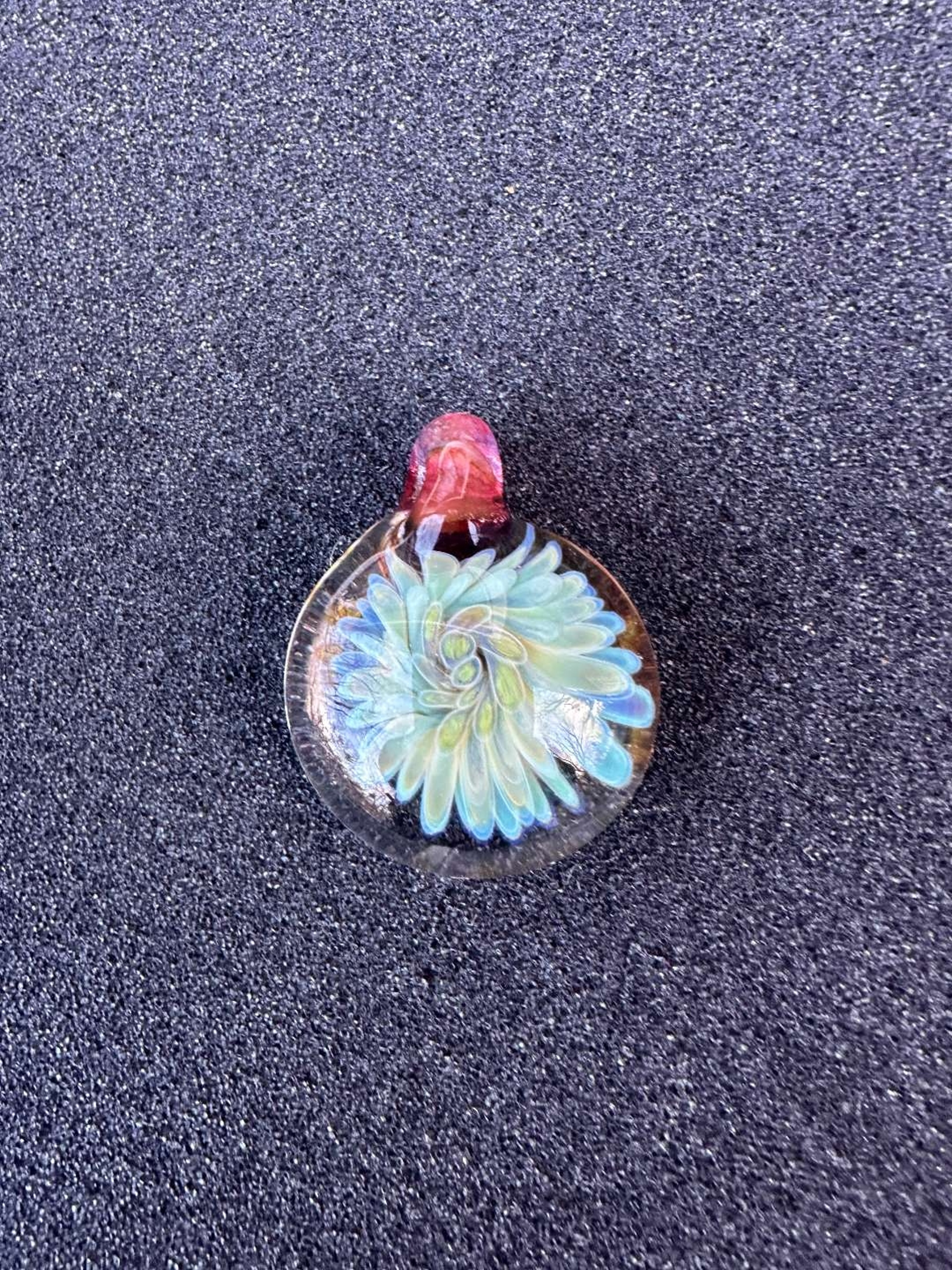 Preview pic of Spiral Implosion Pendant Blue Caramel