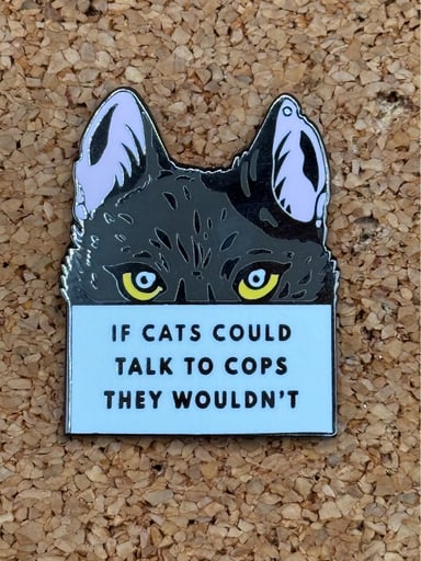 Preview pic of F cats could talk to cops pin