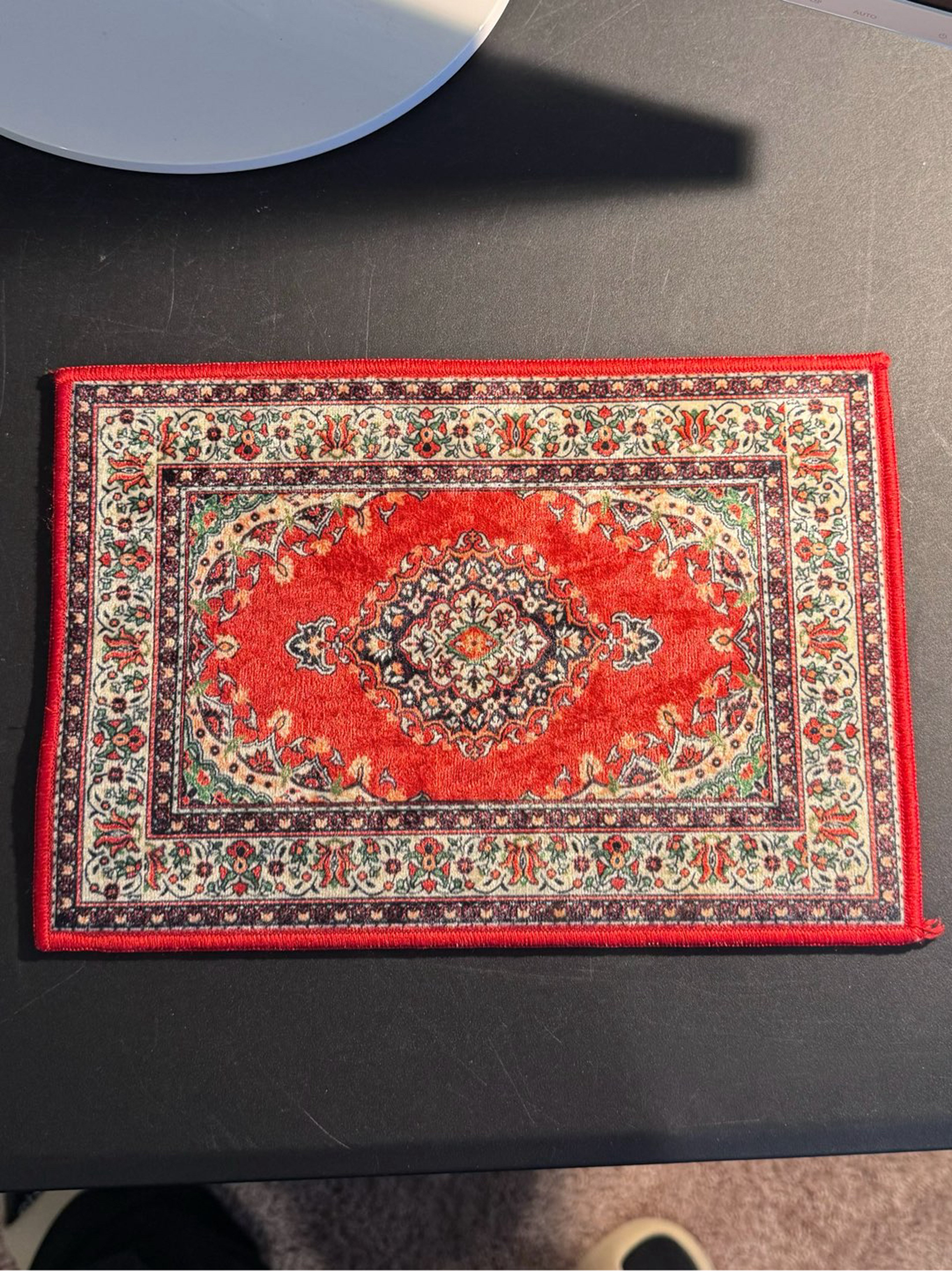 Preview pic of Dabhali Dab Mat/Rug (Red & Black)