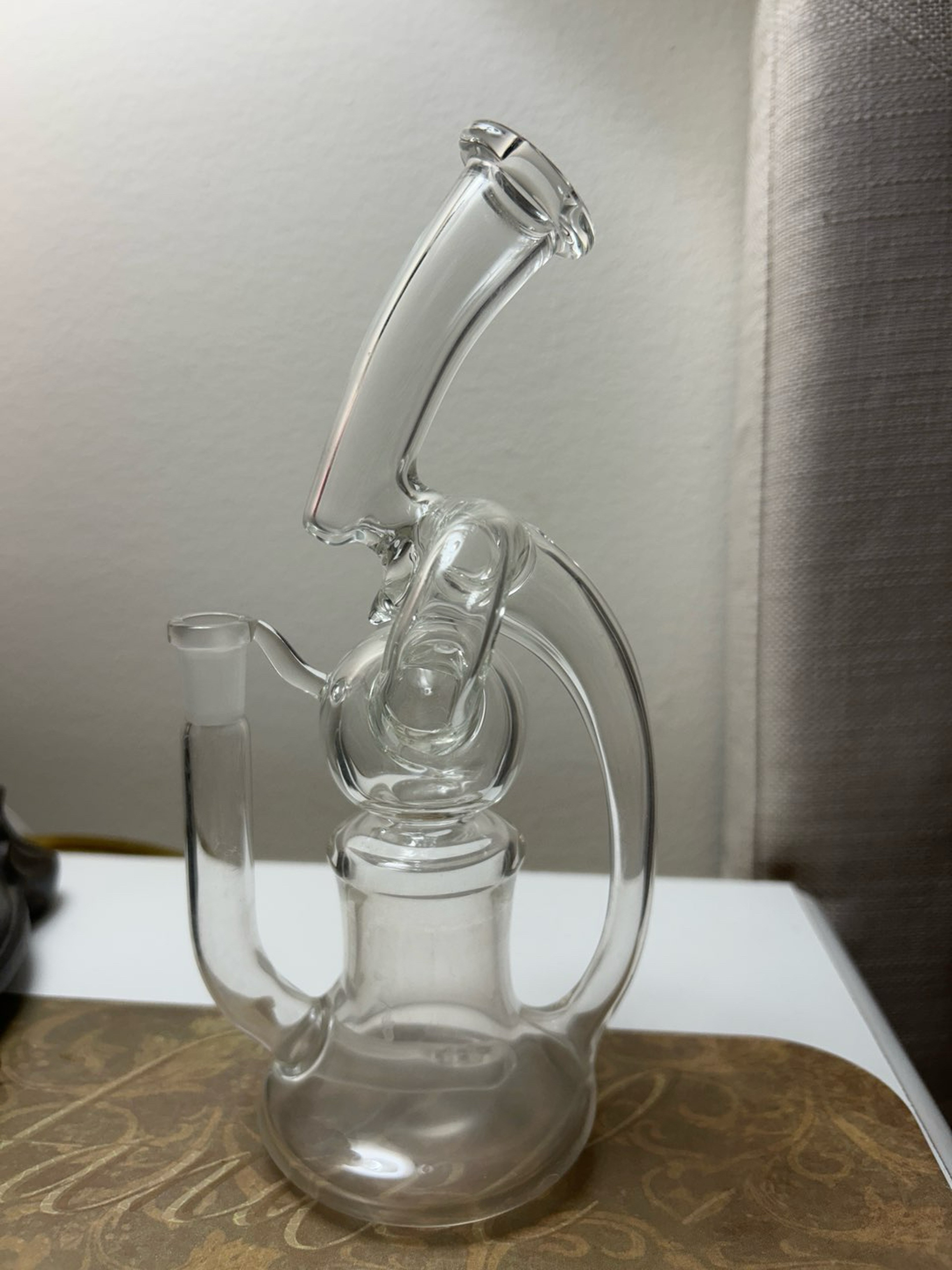Preview pic of Double uptake prototype orb clear 3 hole 10mm recycler