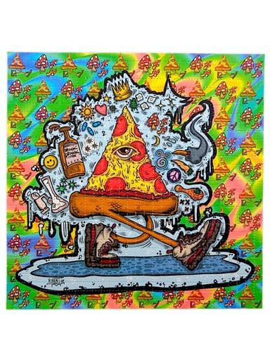 Preview pic of Vincent Gordon “Peace Love n Pizza” Blotter Print