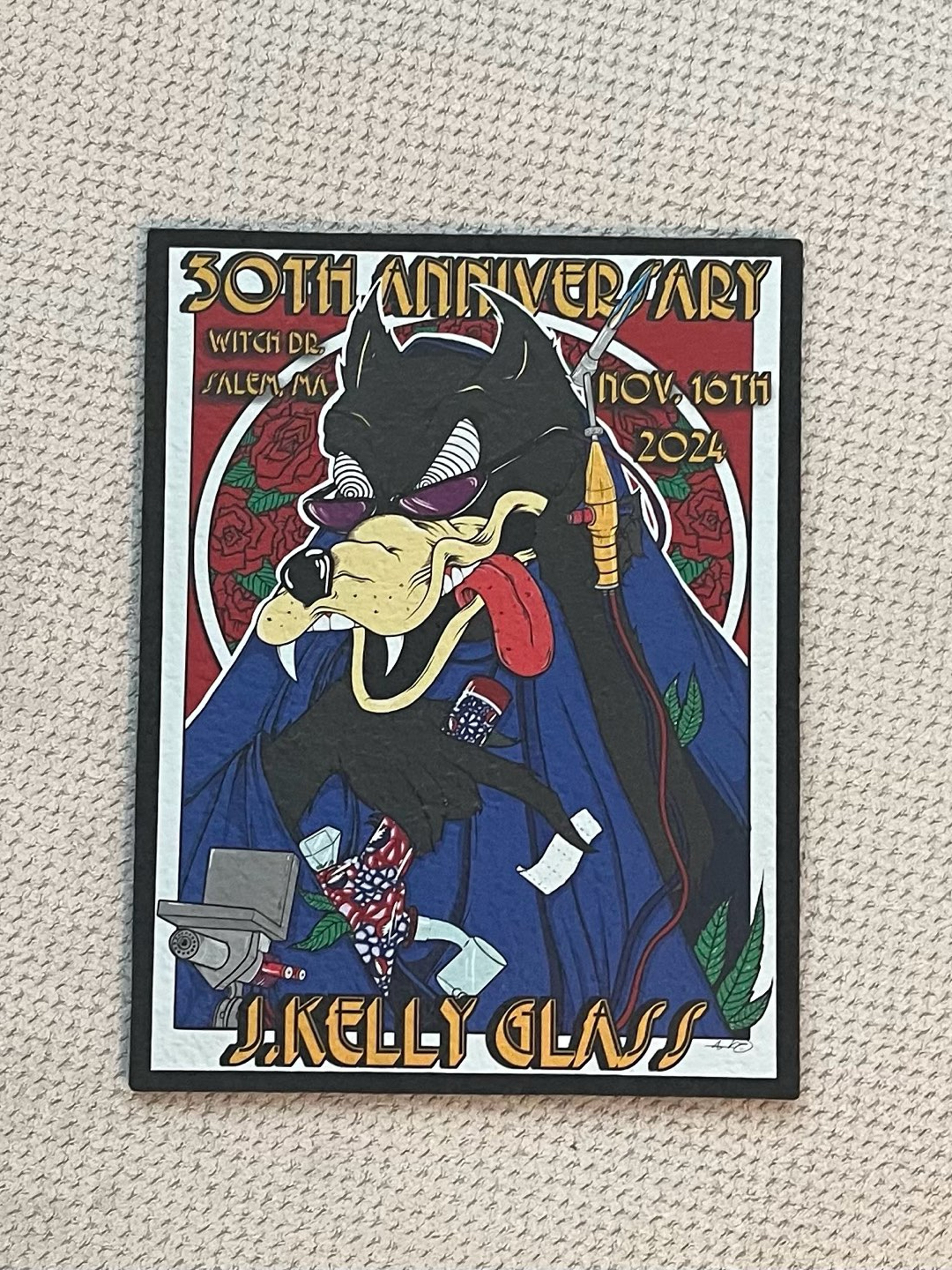 Preview pic of Jerry Kelly 30th Anniversary Mat by Moodmats x Aaron Brooks (abrooksart) x J Kelly Glass