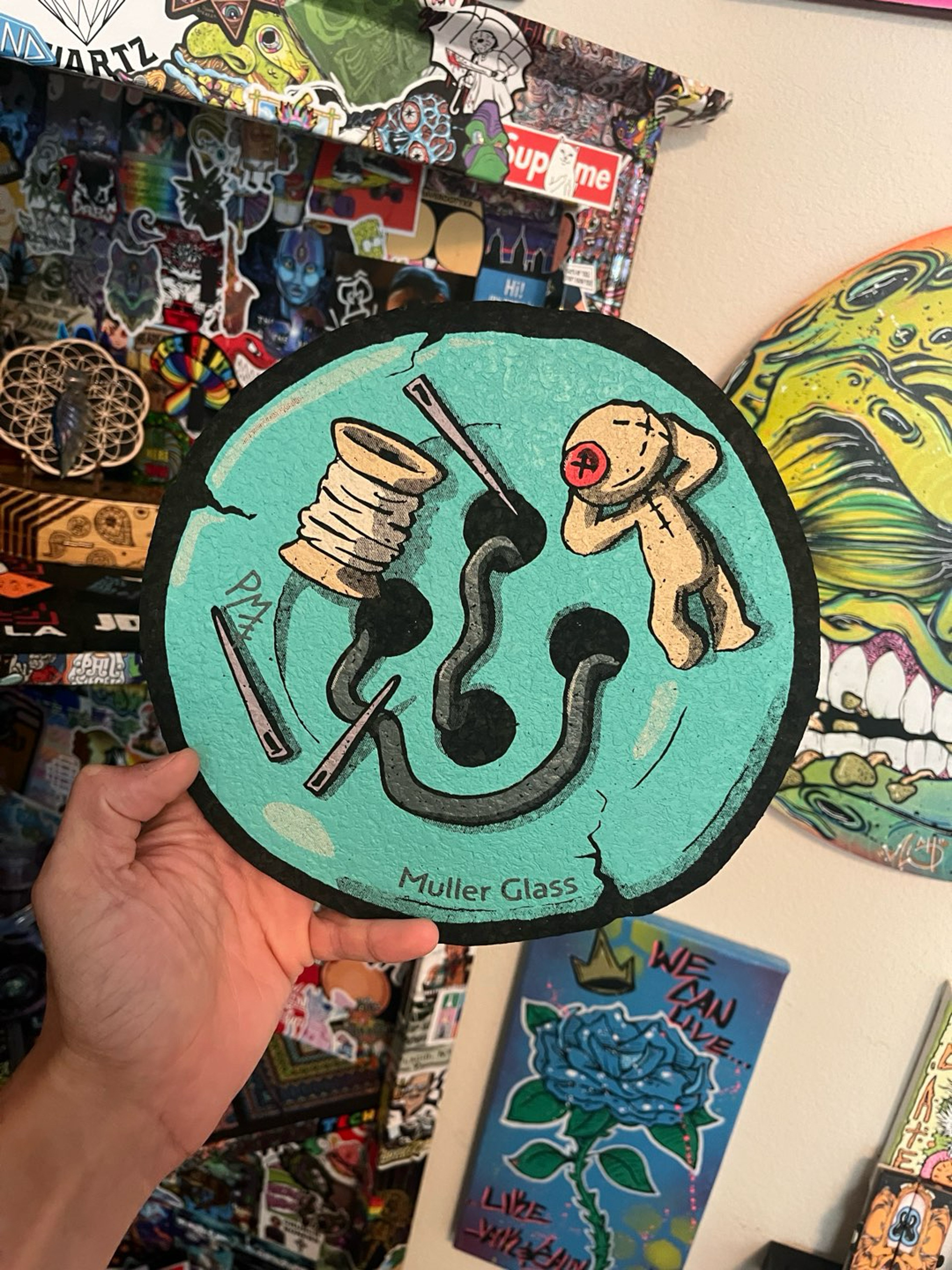 Preview pic of Blue Button Mat by Muller Glass x Moodmats