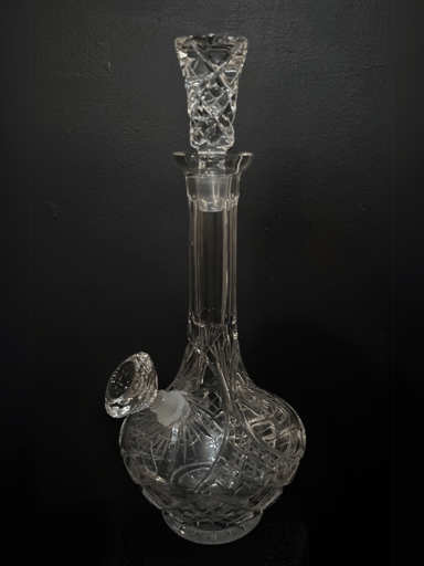 Preview pic of Vintage American Cut Crystal Decanter Bong
