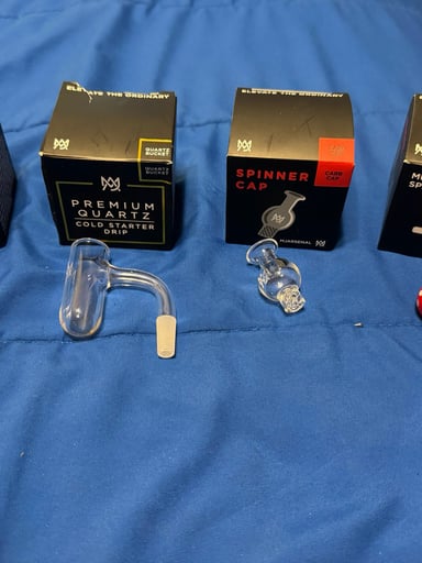 Preview pic of 2 MJ Arsenal 10MM Full Weld Bangers (Drip and Cold Start) and 2 MJ Arsenal Carb Caps