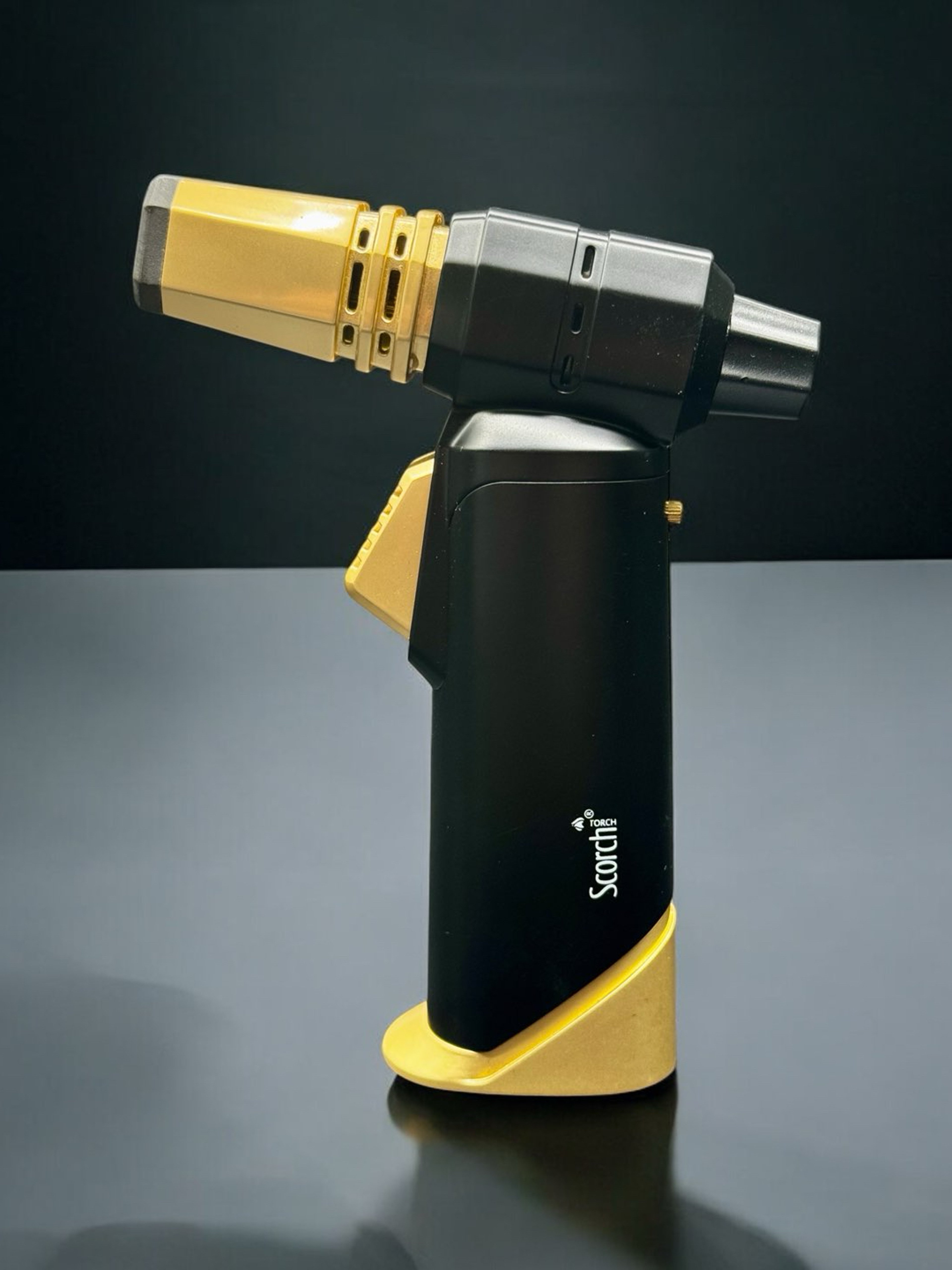 Preview pic of Scorch Torch 5.5” Butane Torch Lighter – Black & Gold | Model 61694 | Adjustable Flame + Lock | Prefilled Butane