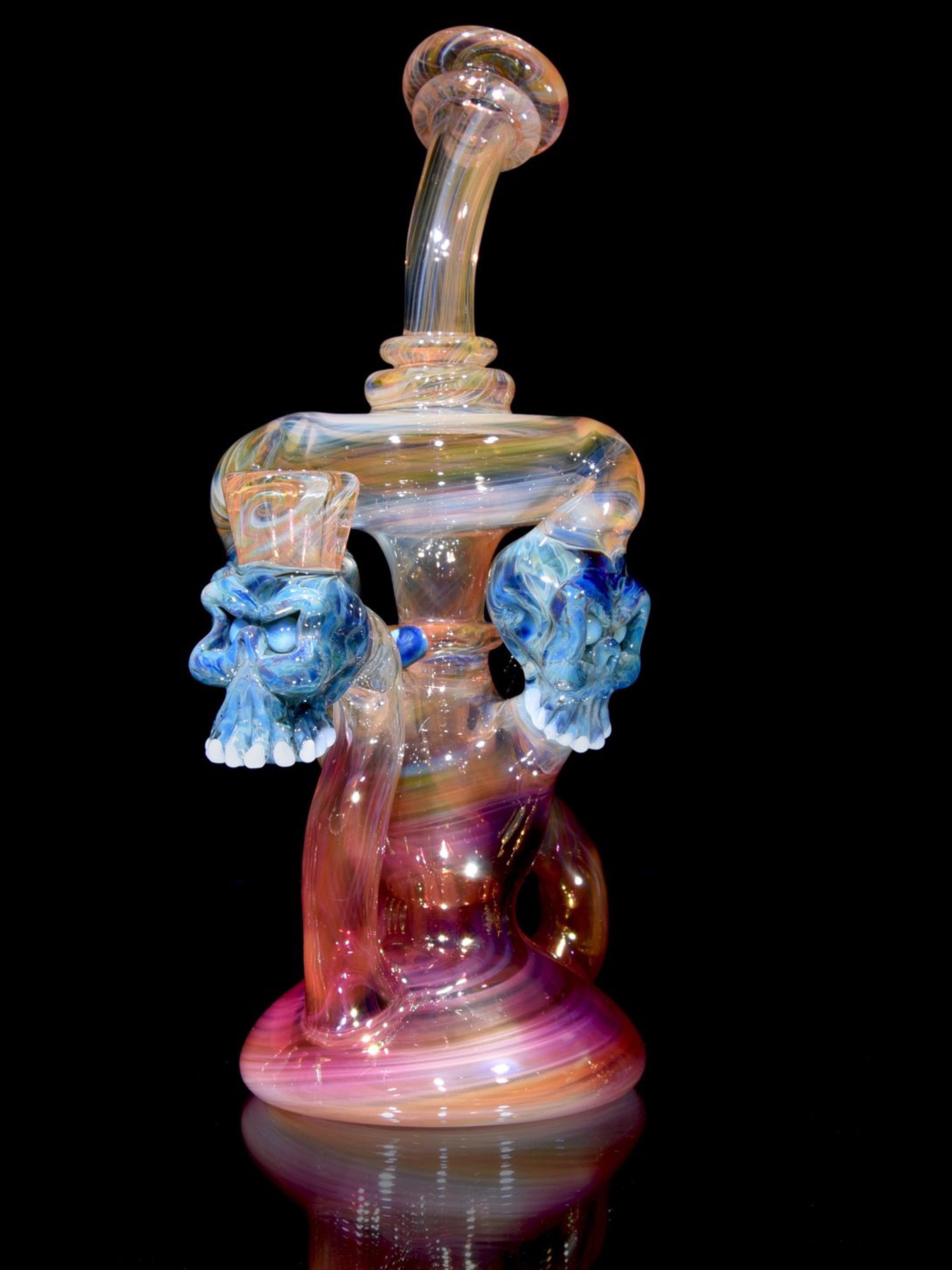 Preview pic of Yeti Dabs - Fully-fumed Triple Skull Double Uptake Klein Recycler - 14mm Female