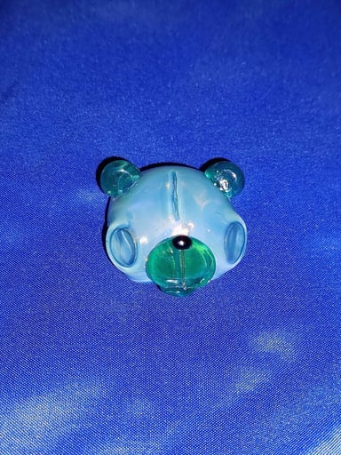 Preview pic of Bear head pendant blue green