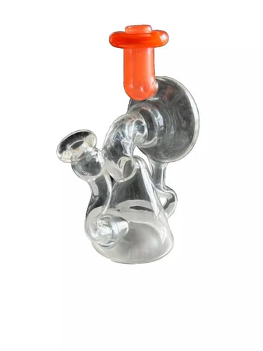 Preview pic of Dabber Jones mini pump rig 10mm female orange mouthpiece