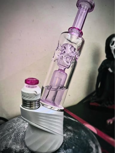 Preview pic of Greek Glass Straight FAB Puffco Peak Attachment CFL Purple