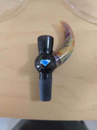 Preview pic of Borocat Cropal slide with horn and encased faceted opal
