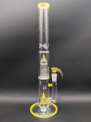 Preview pic of 2K GLASS 180 GRID TO 8-ARM BONG w/ MATCHING 4 HOLE SLIDE