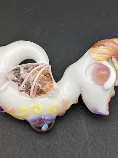 Preview pic of LYRIC GLASS - HORNED DRAGON HEADY GLASS HAND PIPE