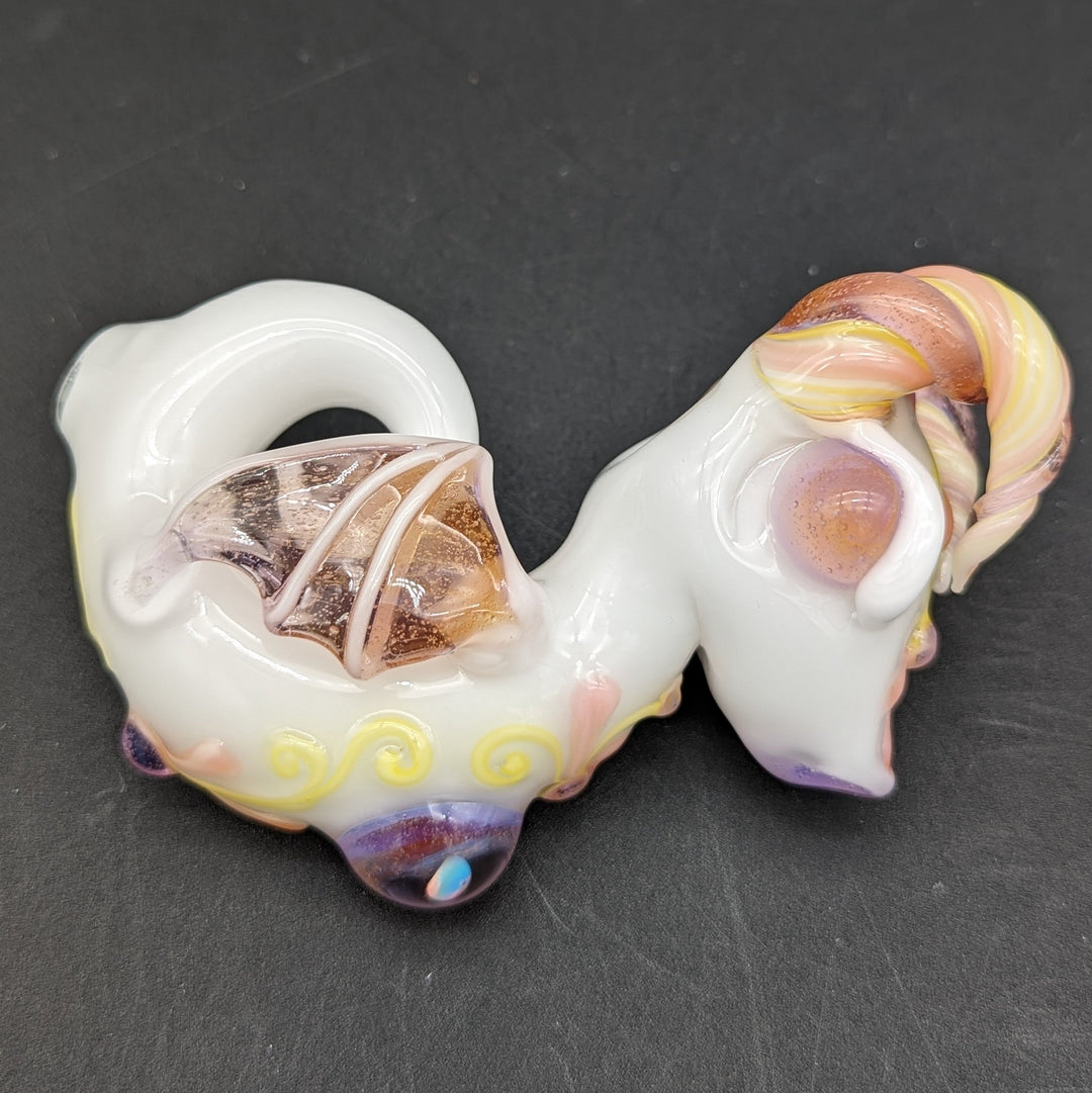 Preview pic of LYRIC GLASS - HORNED DRAGON HEADY GLASS HAND PIPE