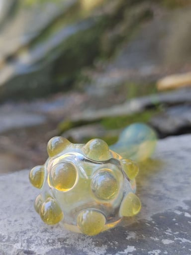 Preview pic of Fumed Glass Pipe with Color Accents and an Encased Opal!