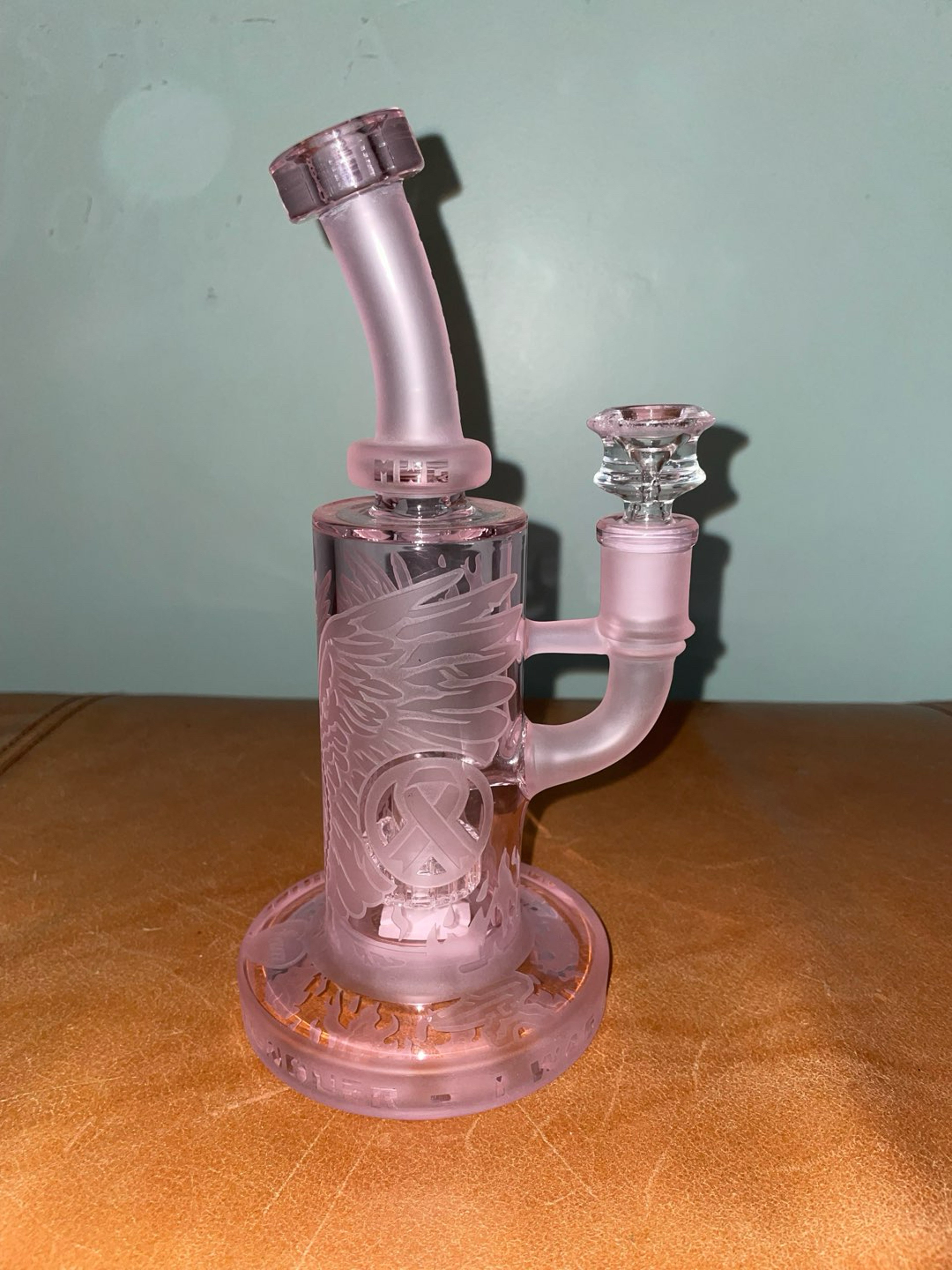 Preview pic of MILKYWAY GLASS FUCK BREAST CANCER percolated bong *BRAND NEW*