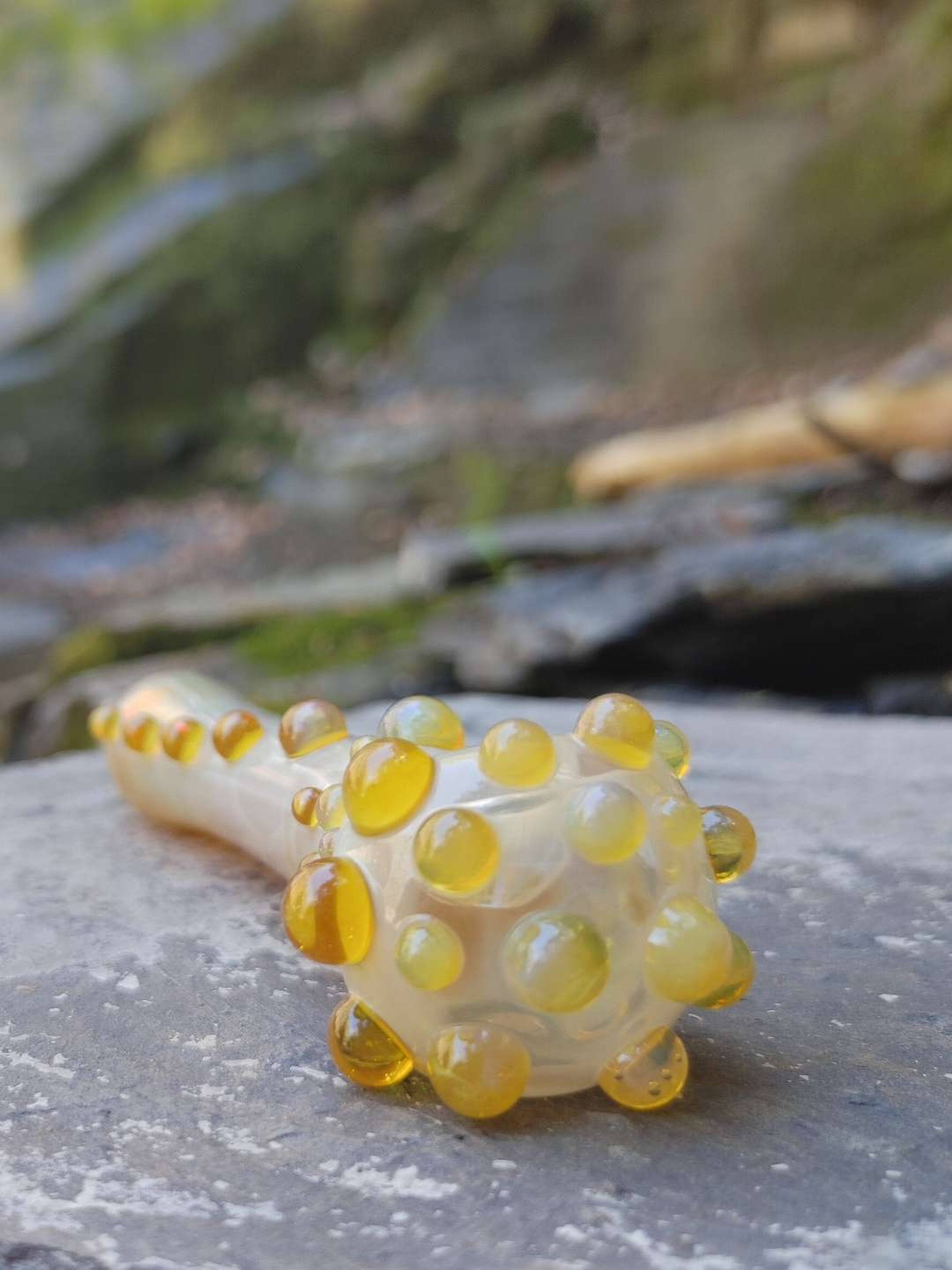 Preview pic of Fumed Glass Pipe with Color Accents! Hand Blown in Oregon!