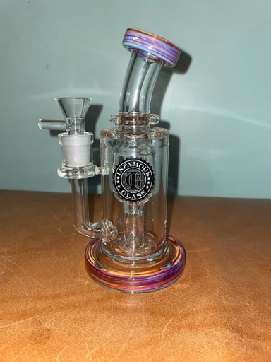 Preview pic of INFAMOUS GLASS 50mm/20mm iridescent bong BRAND NEW