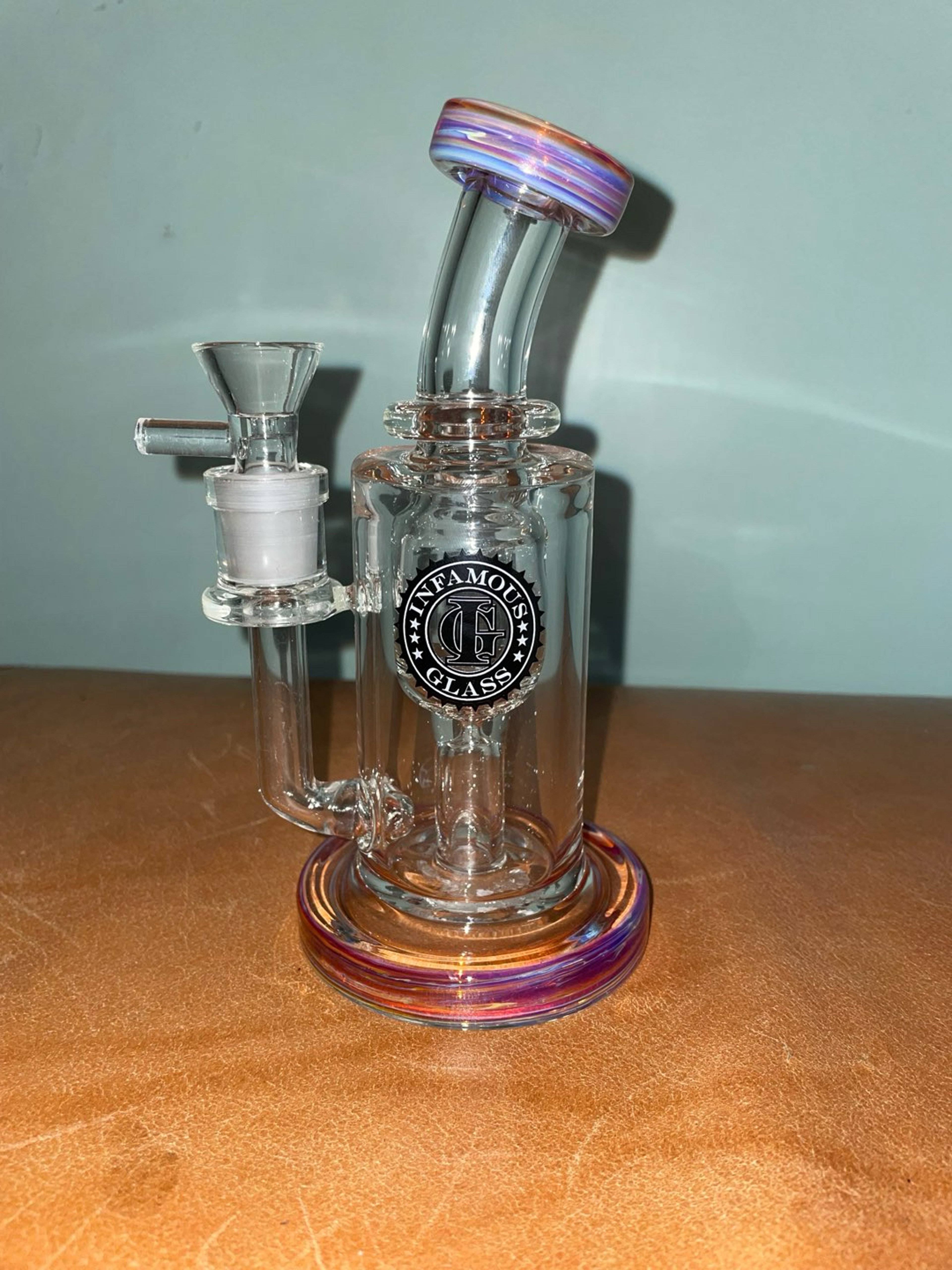 Preview pic of INFAMOUS GLASS 50mm/20mm iridescent bong BRAND NEW