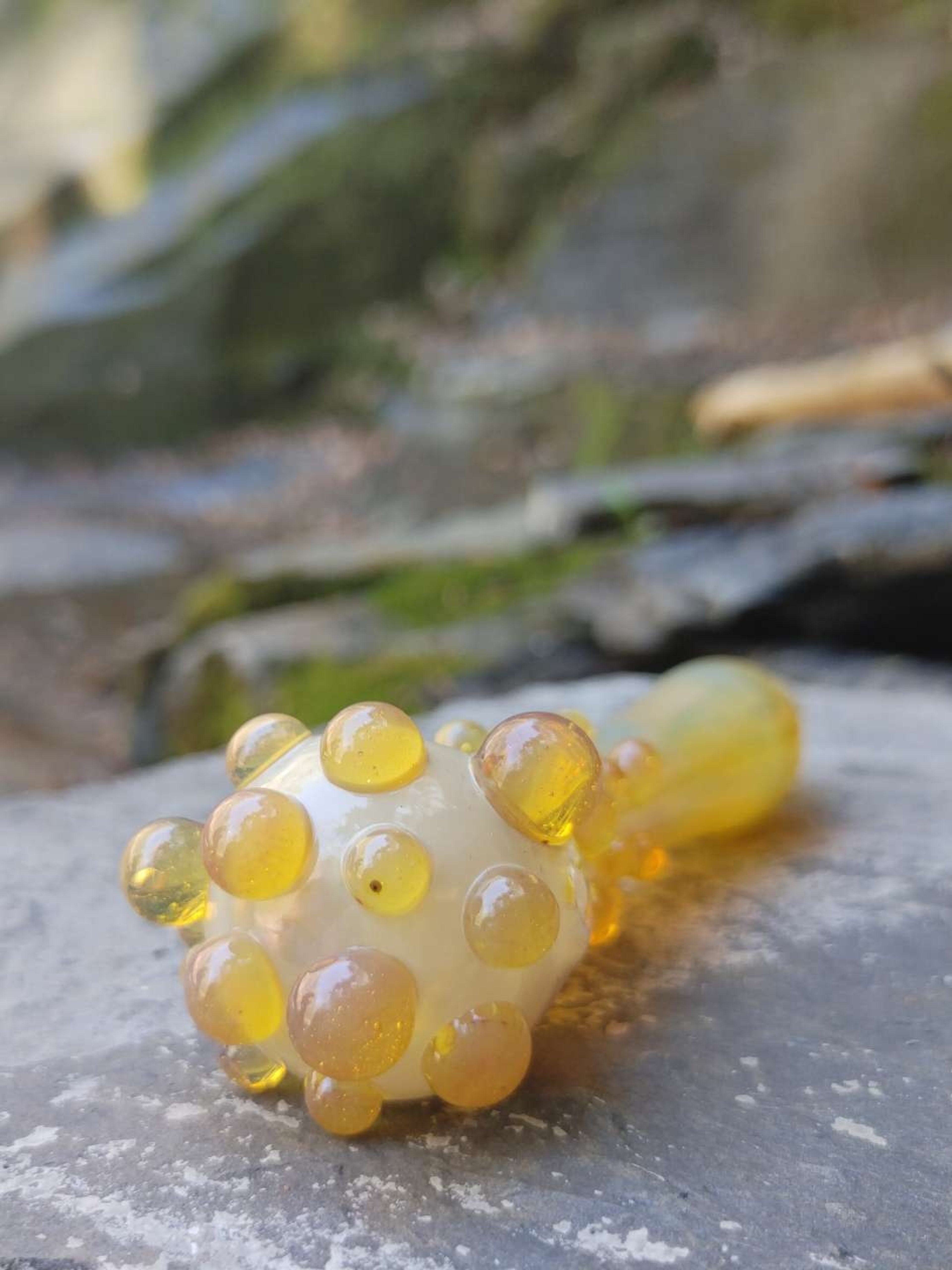 Preview pic of Fumed Glass Pipe with Color Accents! Hand Blown in Oregon!